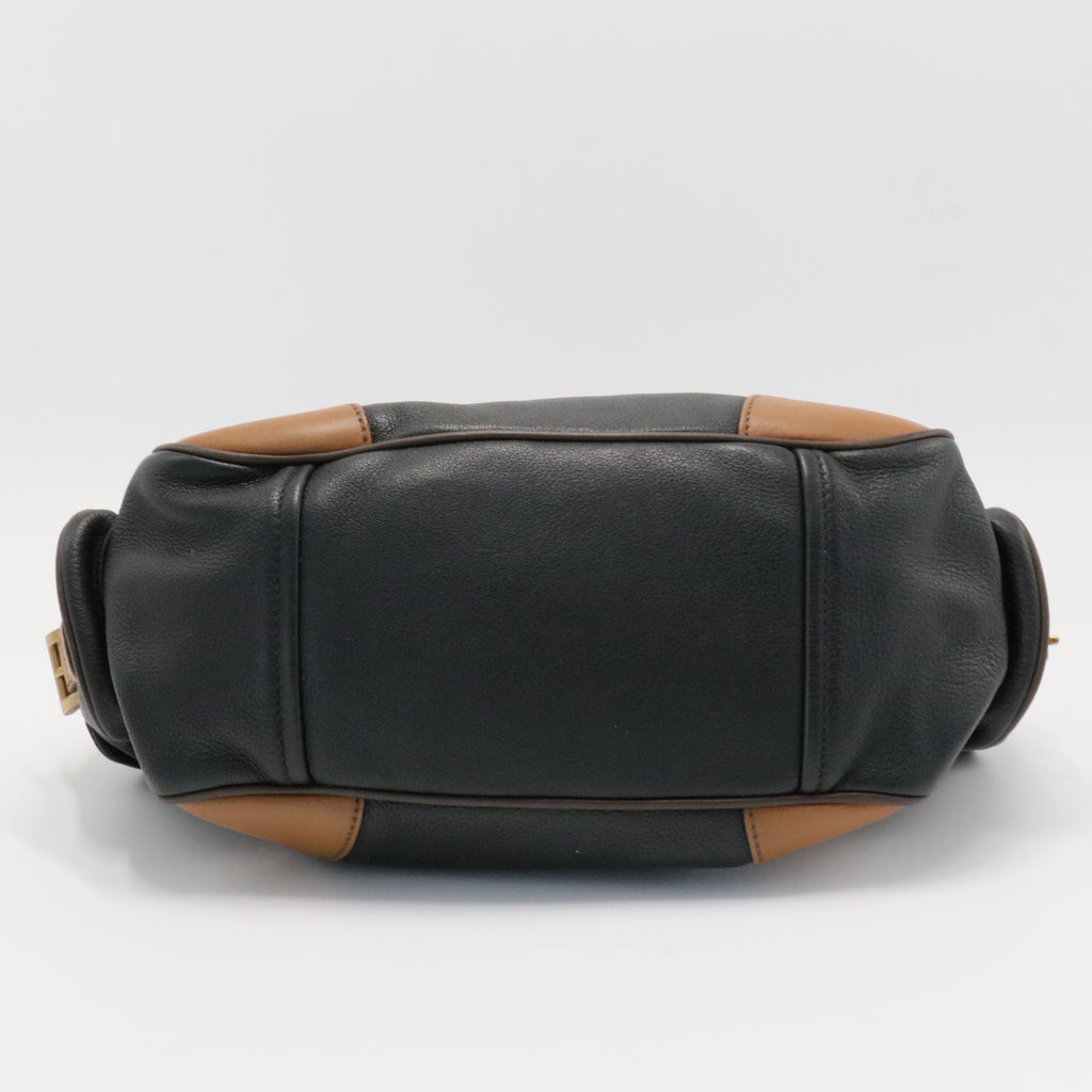 Black/Brown Leather Satchel