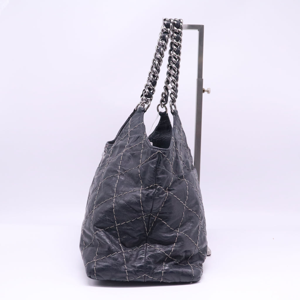 Chanel Stitched Quilted Leather Large Chain Handle Tote Bag twins LDJ4022