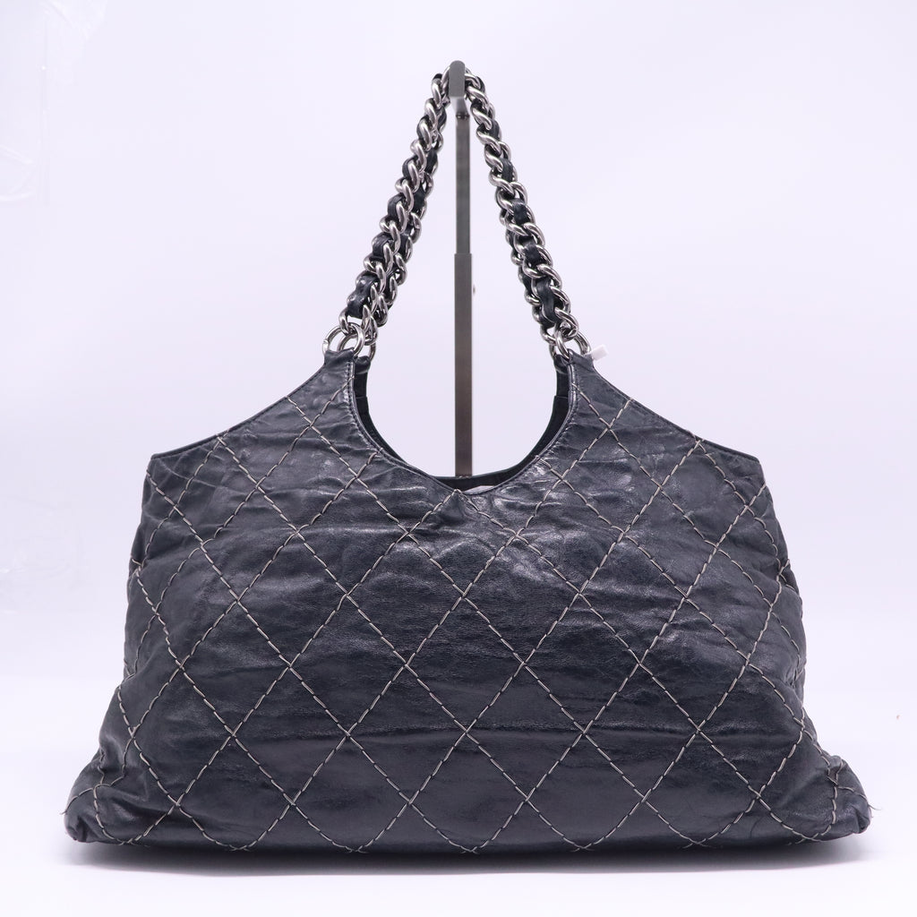 Chanel Stitched Quilted Leather Large Chain Handle Tote Bag twins LDJ4022