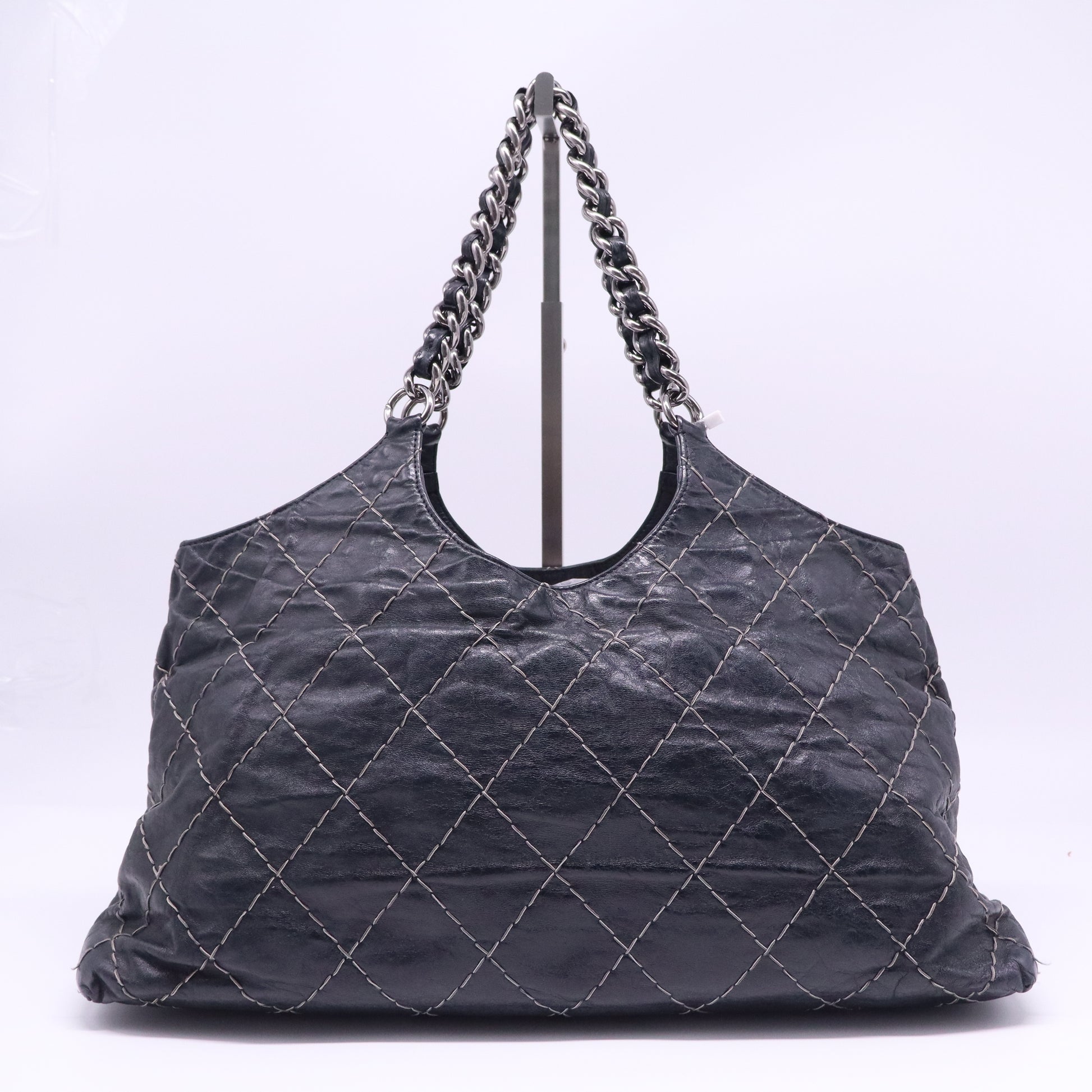Chanel Stitched Quilted Leather Large Chain Handle Tote Bag twins LDJ4022