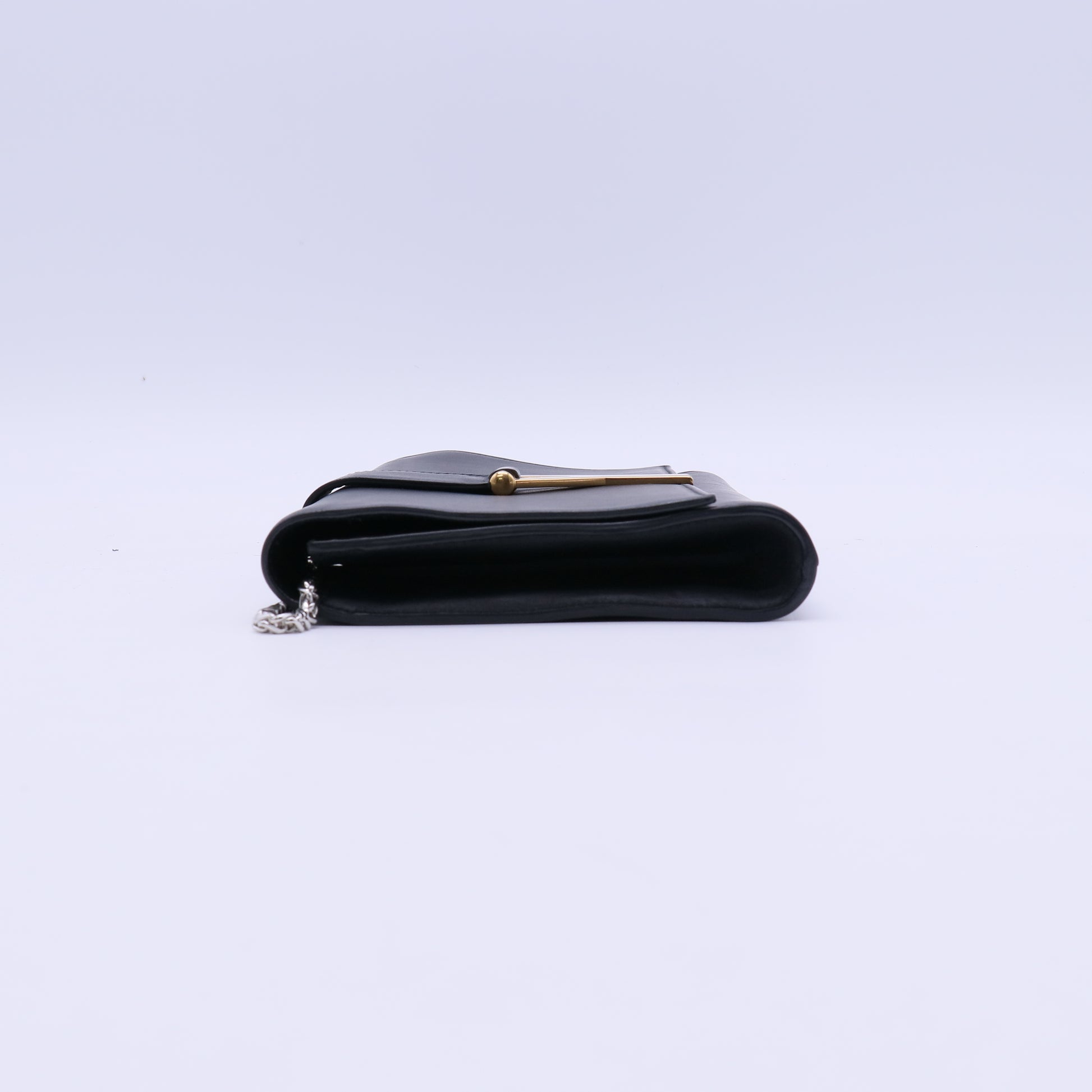 Yves Saint Laurent Black Calfskin Leather Ligne Y Clutch Bag Twins LDJ3952