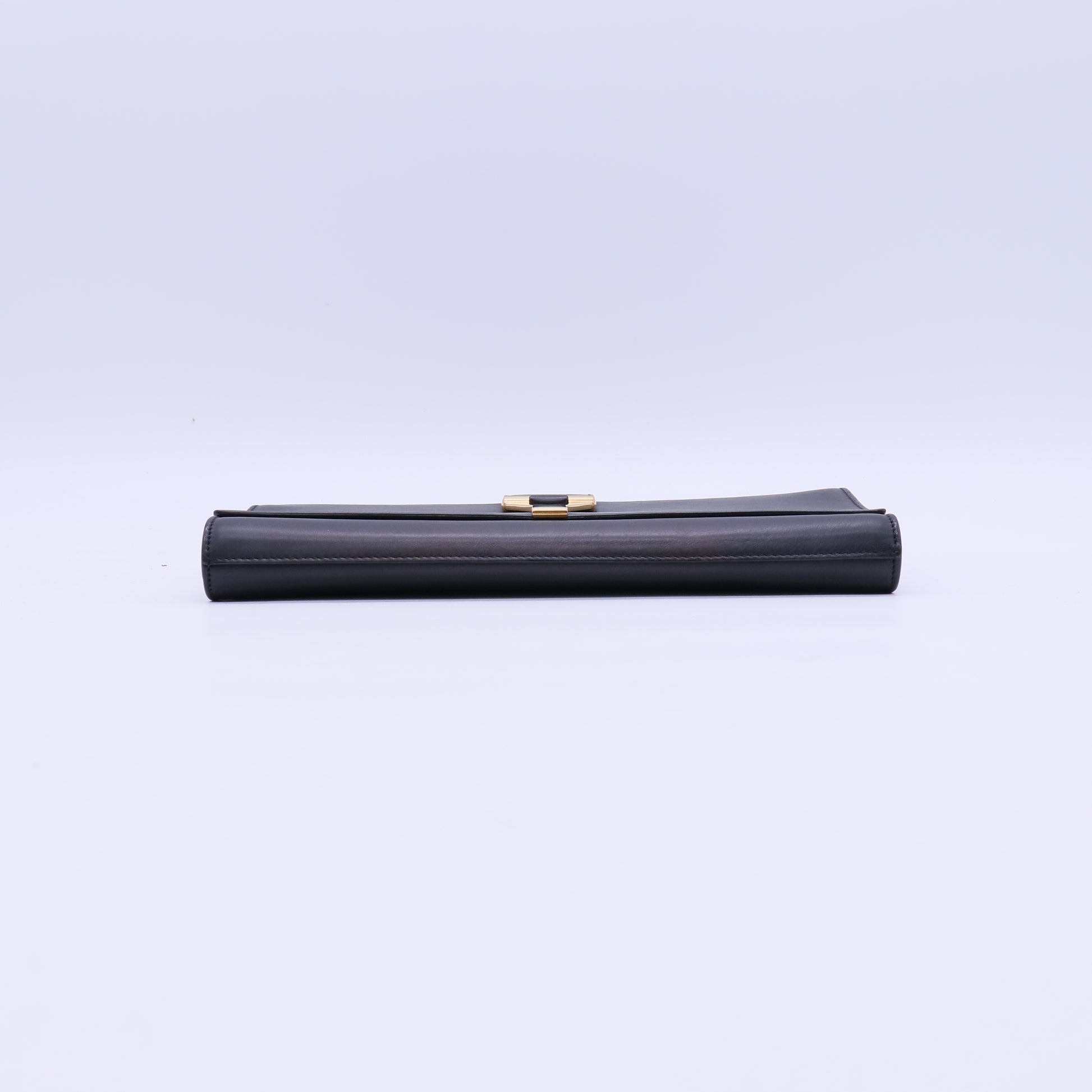 Yves Saint Laurent Black Calfskin Leather Ligne Y Clutch Bag Twins LDJ3952