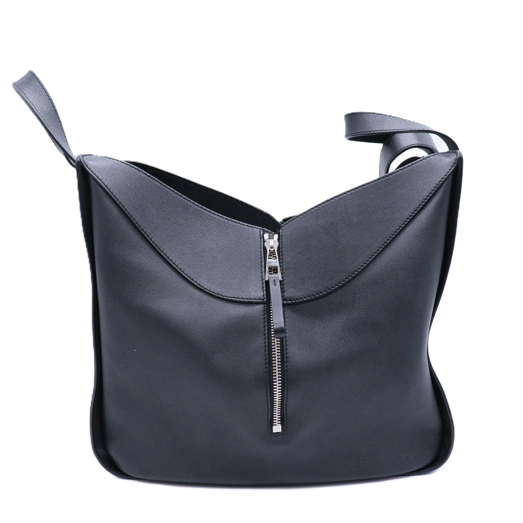 Calfskin Medium Hammock Shoulder Bag Black