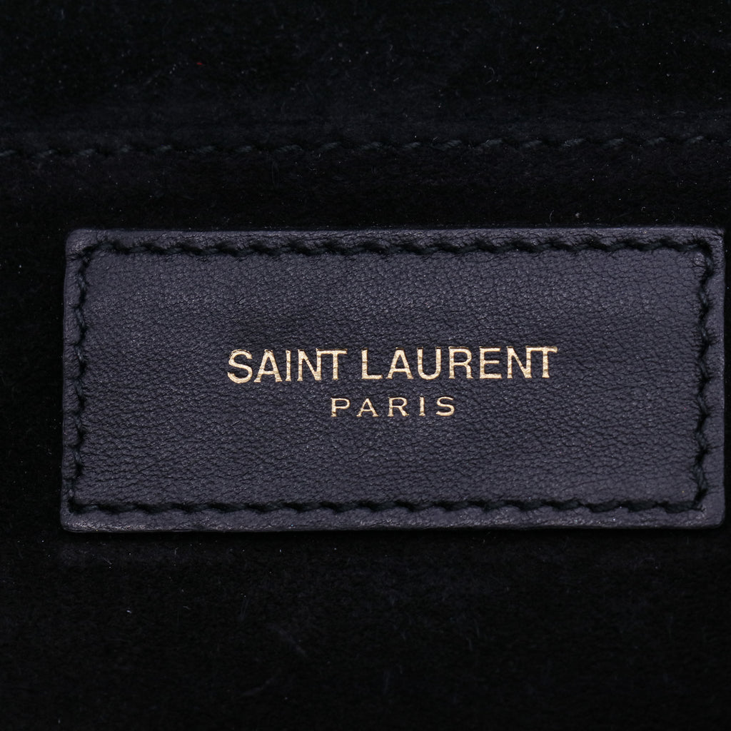 Yves Saint Laurent Black Calfskin Leather Ligne Y Clutch Bag Twins LDJ3952