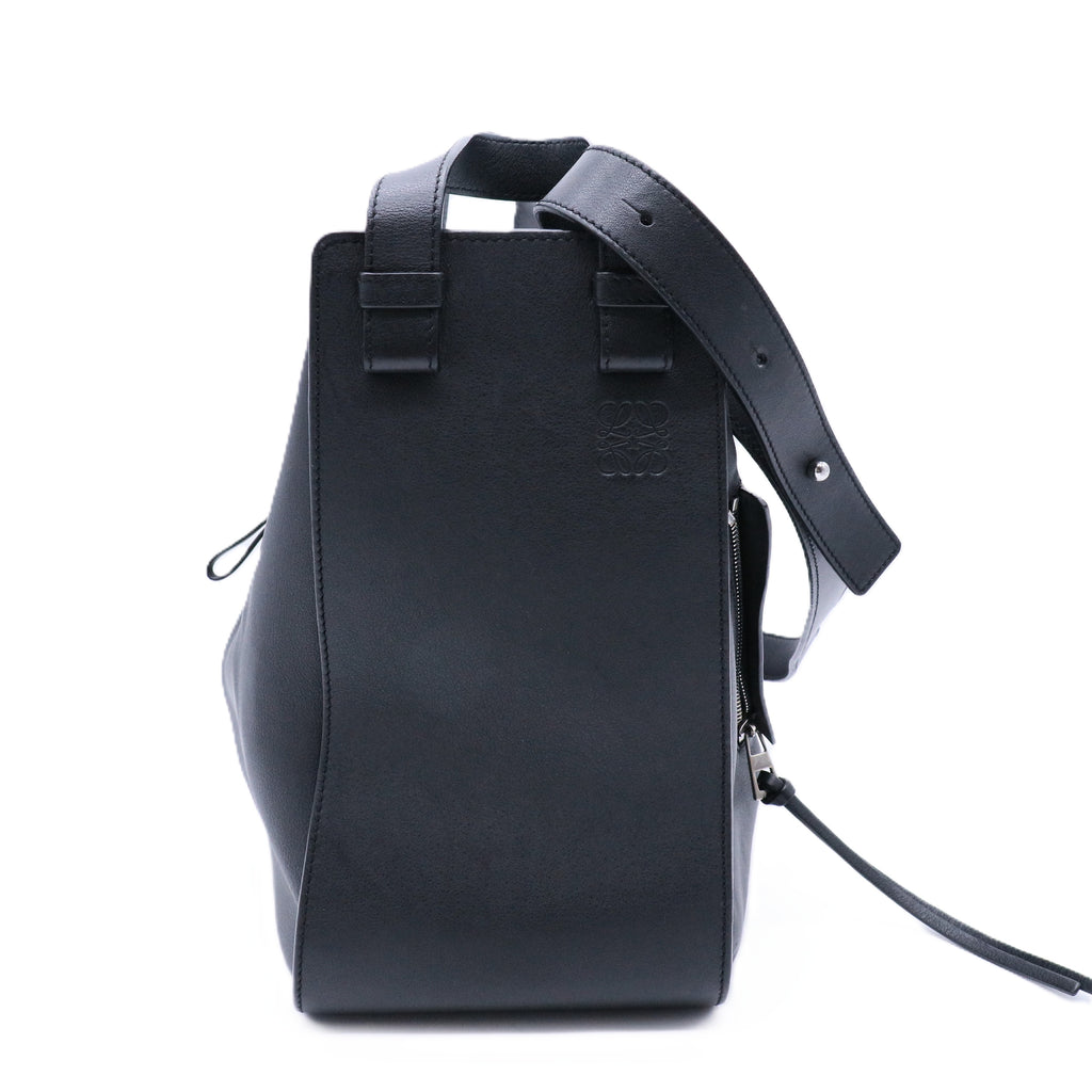 Calfskin Medium Hammock Shoulder Bag Black