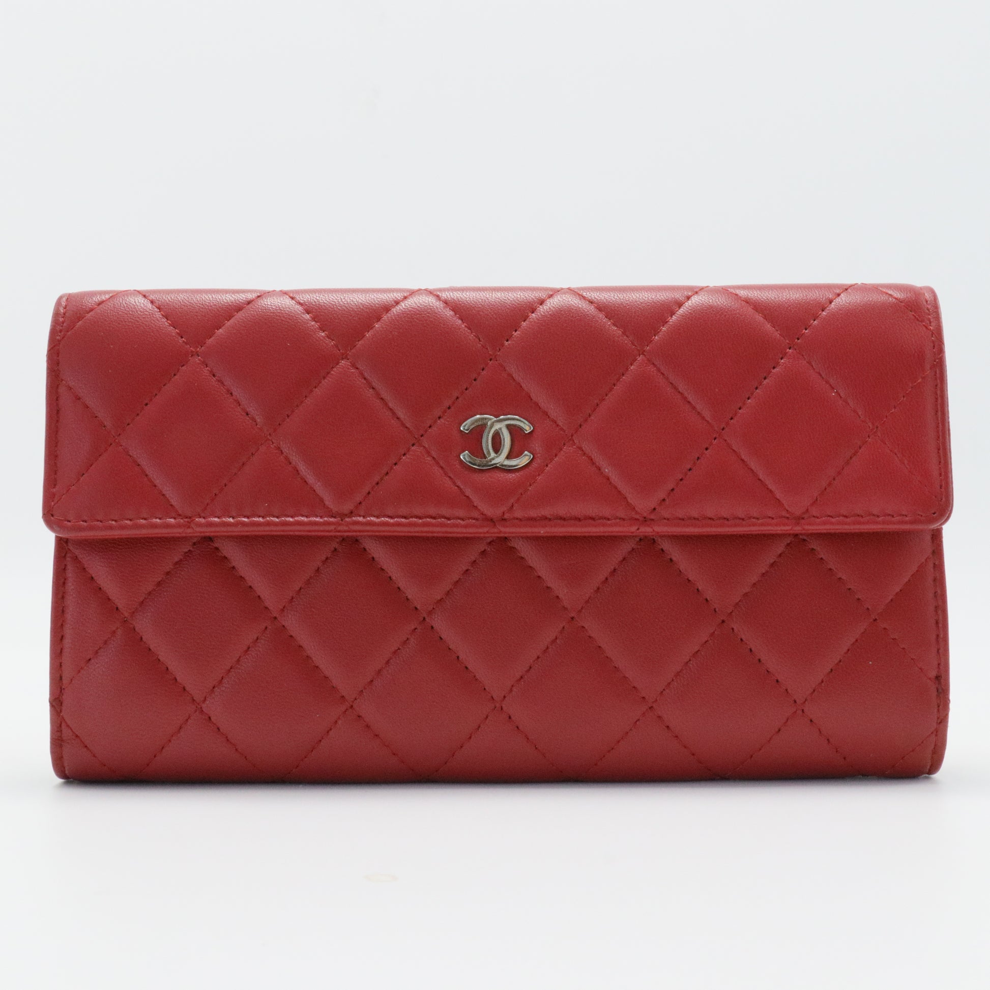 CC French Flap Wallet Quilted Caviar Long