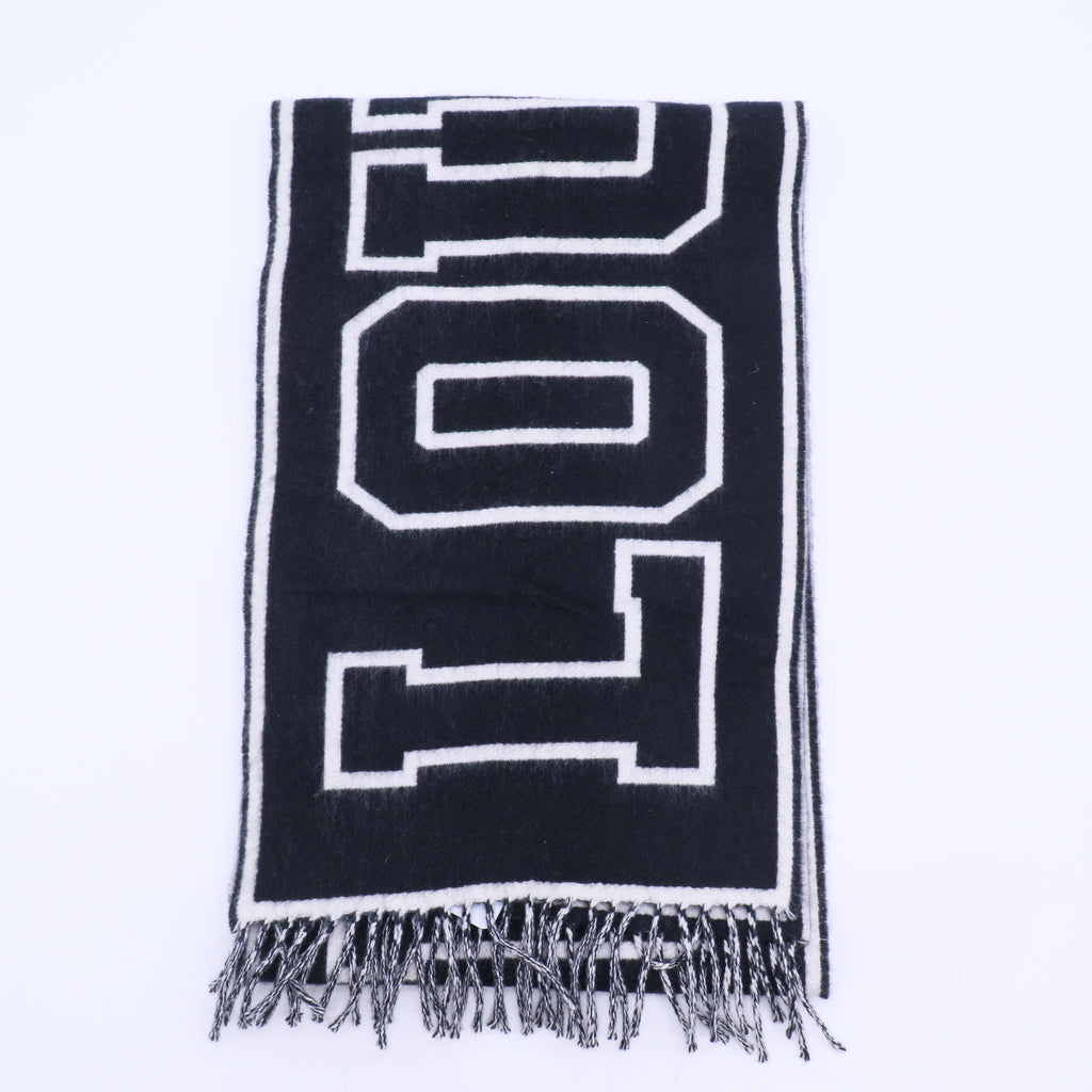 Bicolor Wool Cashmere Shawl Black White W20233