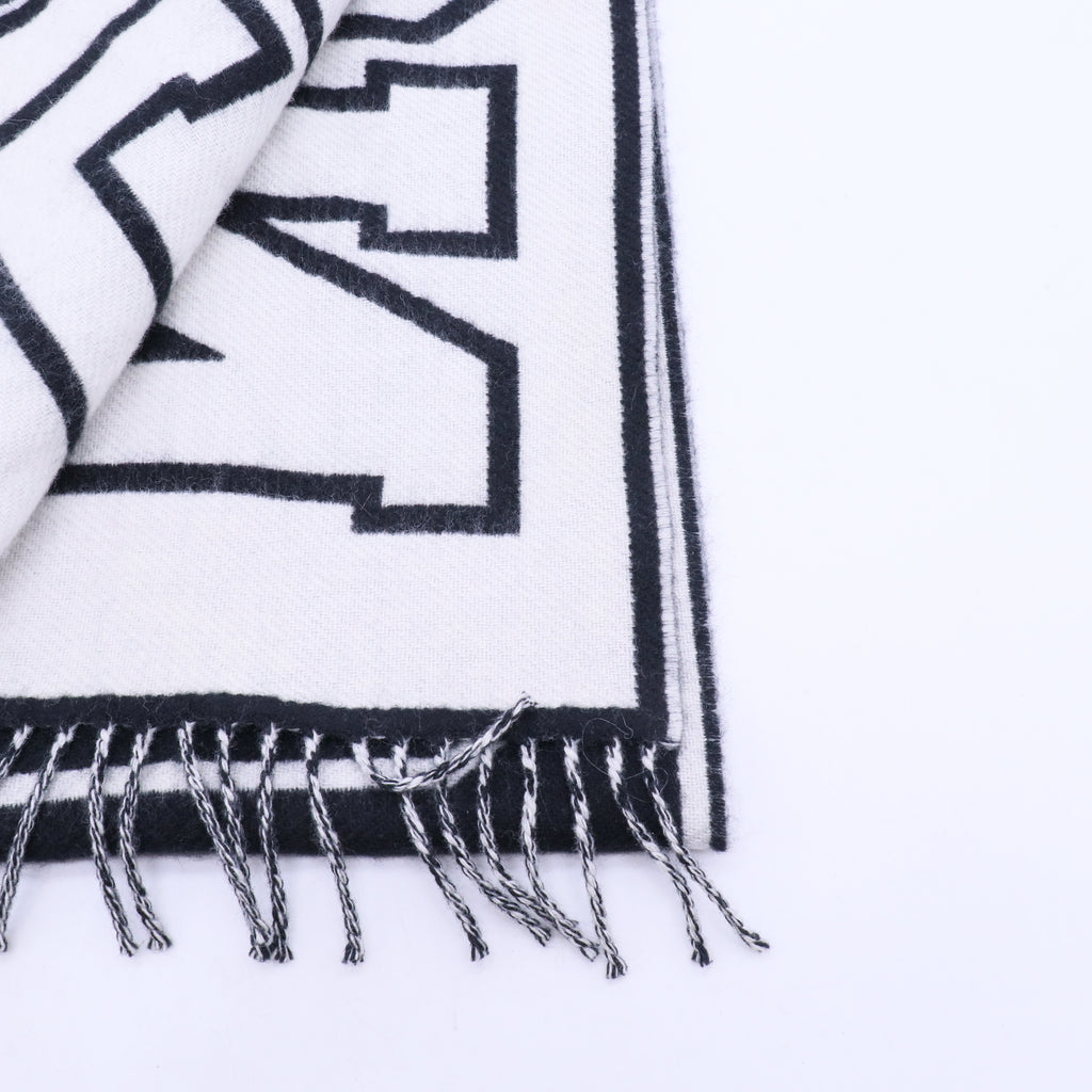 Bicolor Wool Cashmere Shawl Black White W20233