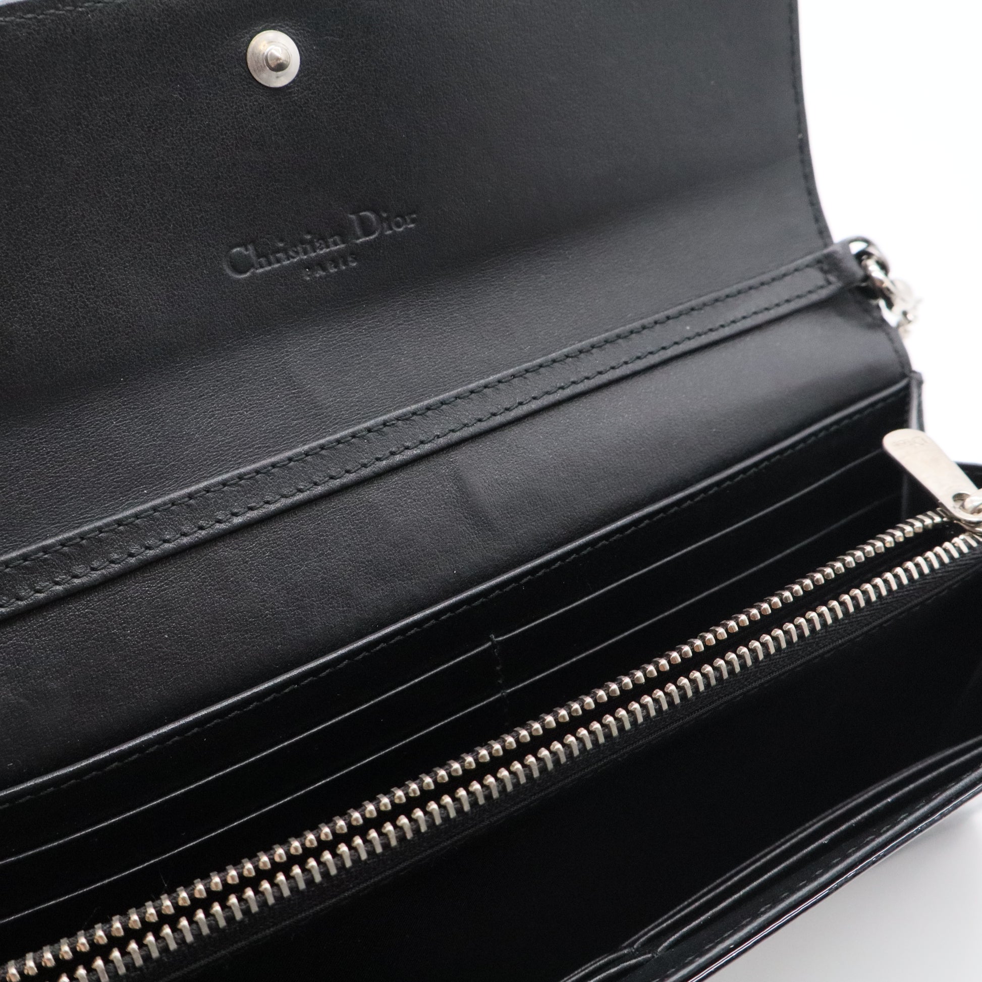 Lady Dior Clutch on Chain Cannage Quilt Patent