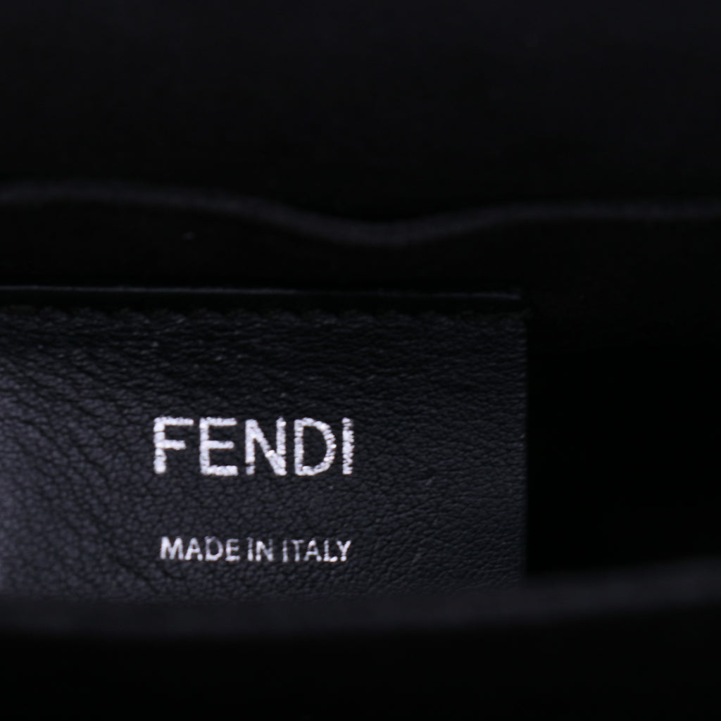 Fendi Vitello Liberty Metal Monster Eyes Small Kan I Shoulder Bag Black/Silver Twins LDJ3953