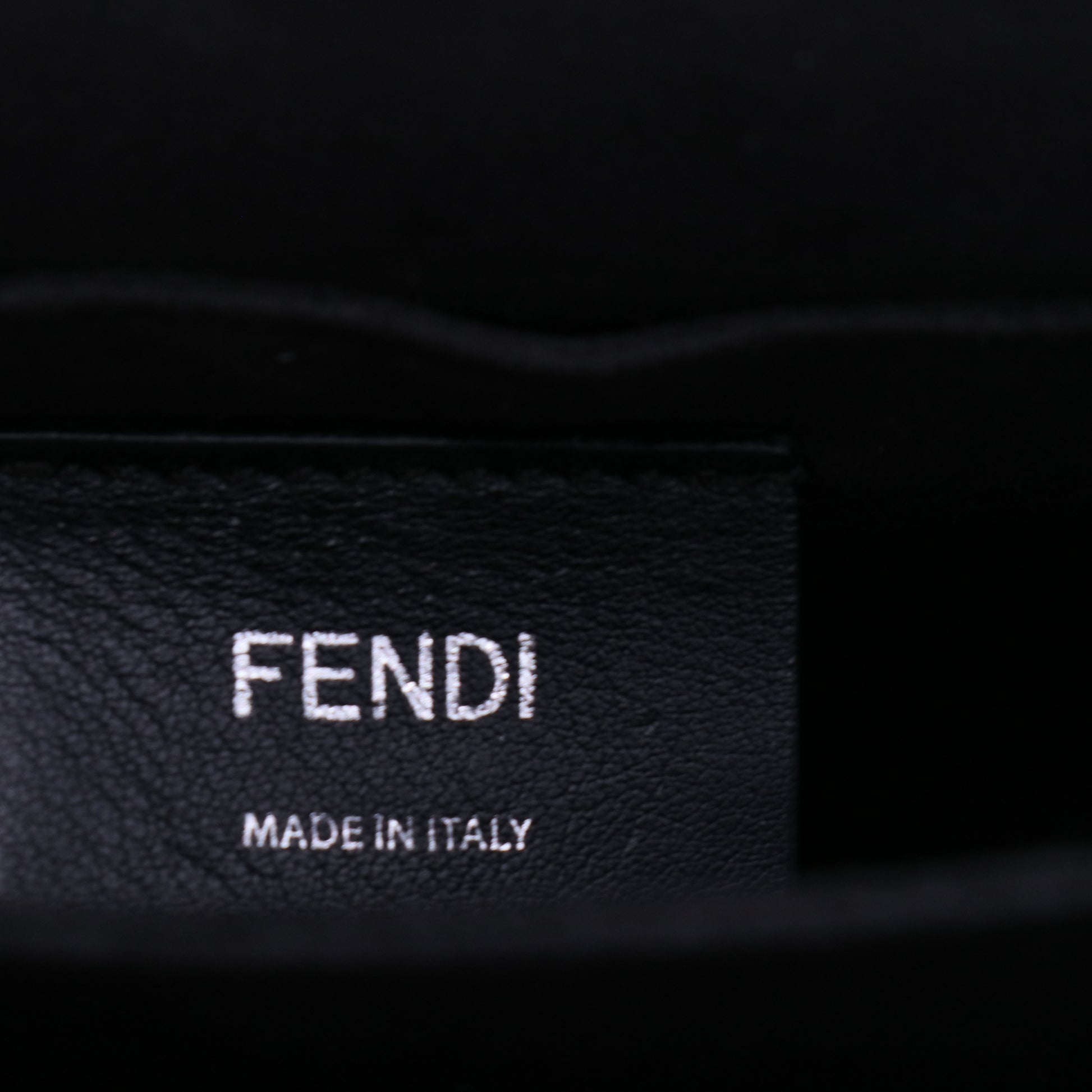 Fendi Vitello Liberty Metal Monster Eyes Small Kan I Shoulder Bag Black/Silver Twins LDJ3953