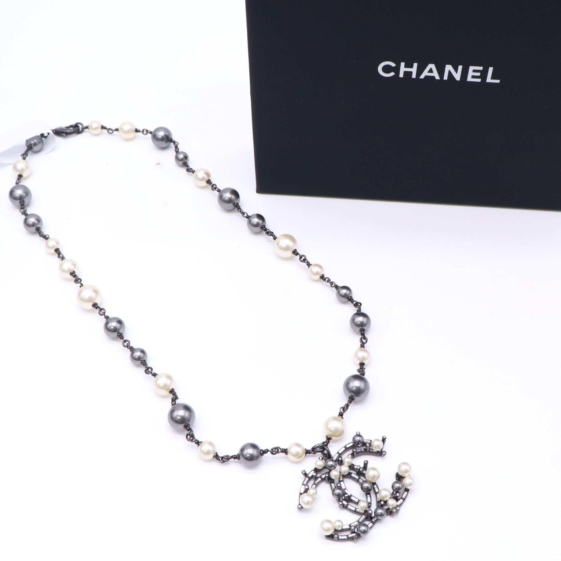Chanel Coco Mark Ruthenium Necklace Twins W22949