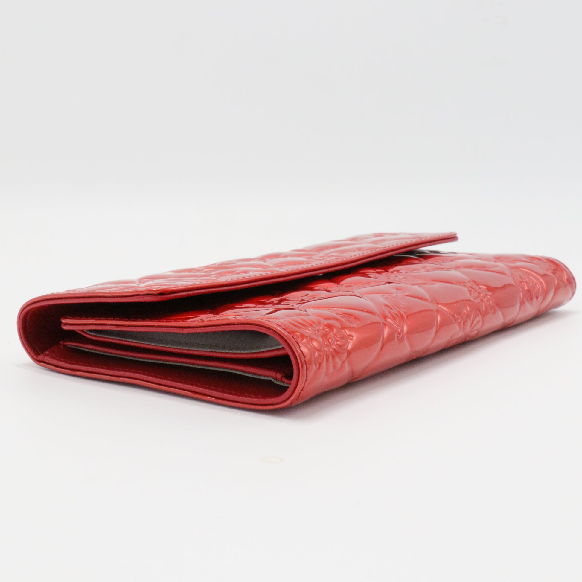 Lucky Symbols Wallet Embossed Quilted Patent Long