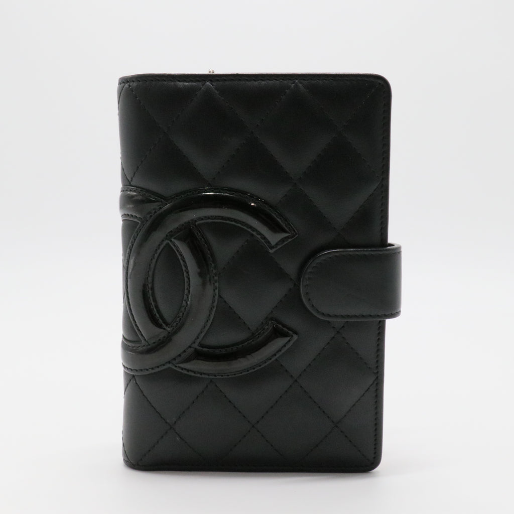 Cambon in Black Lambskin Patent  Wallet
