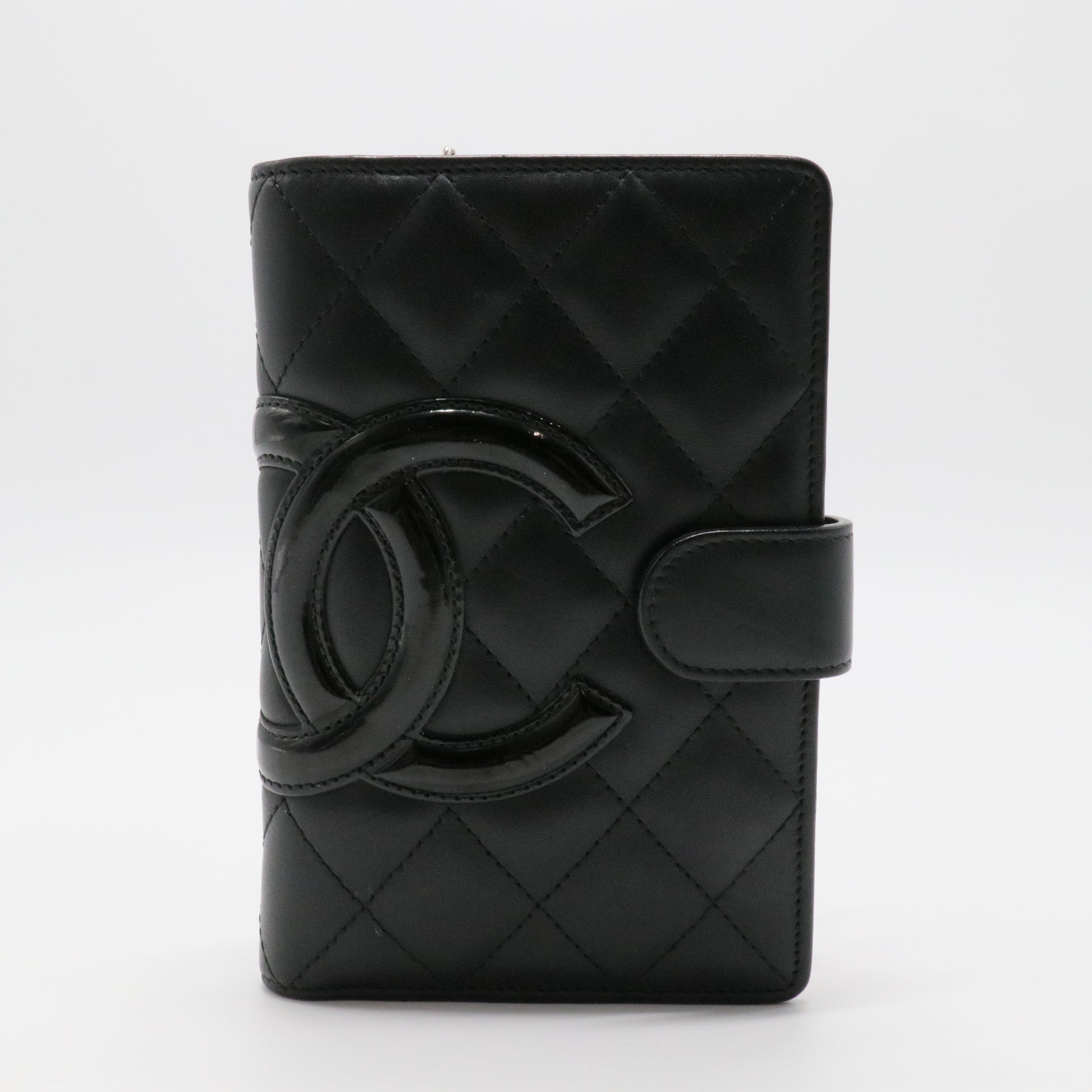 Cambon in Black Lambskin Patent  Wallet