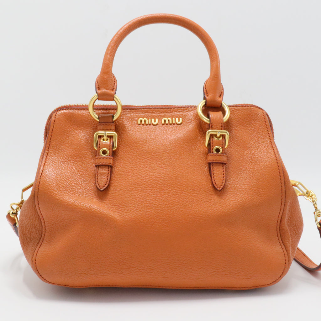 Madras Bowler Bag Leather Small