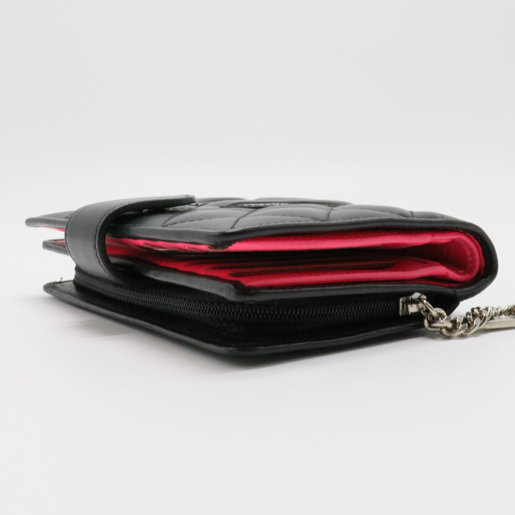 Cambon in Black Lambskin Patent  Wallet