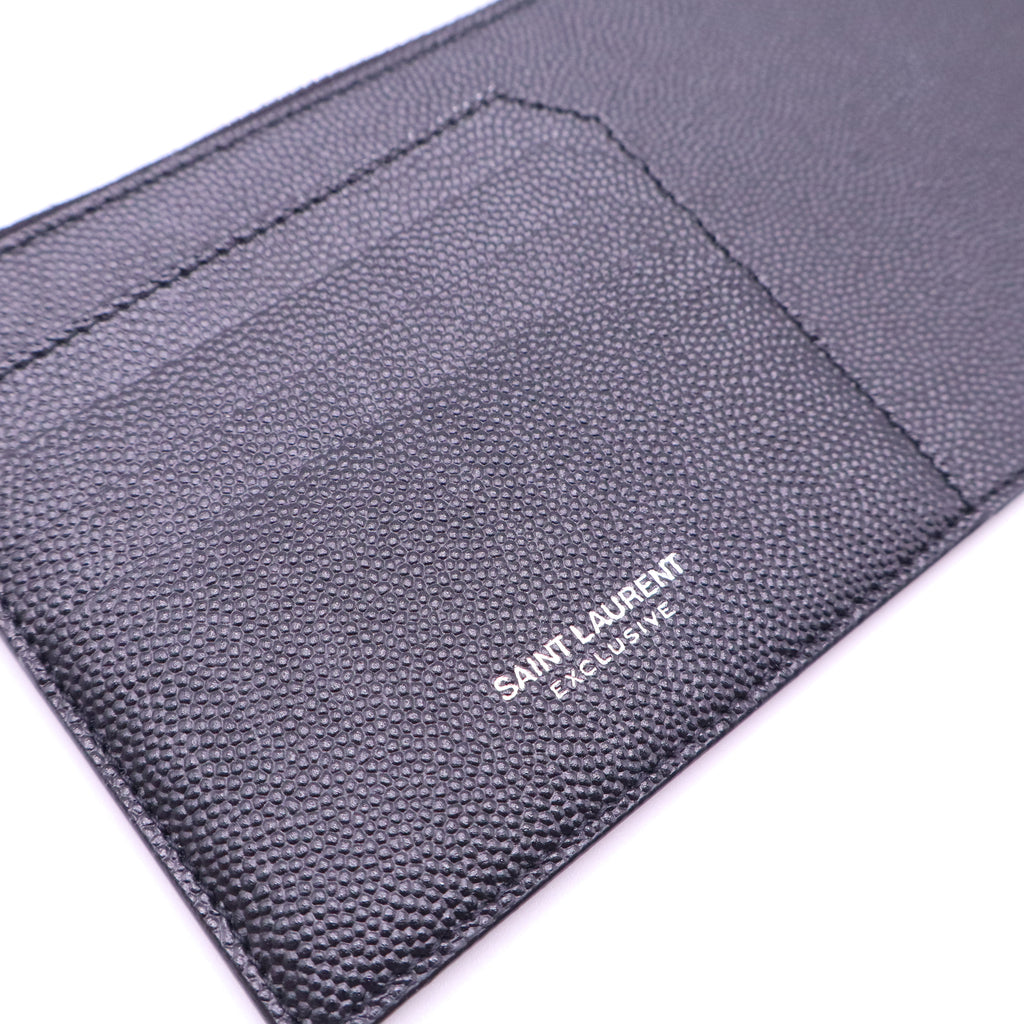 Saint Laurent Exclusive Grained Leather Fragment Zipped Card Case W21378