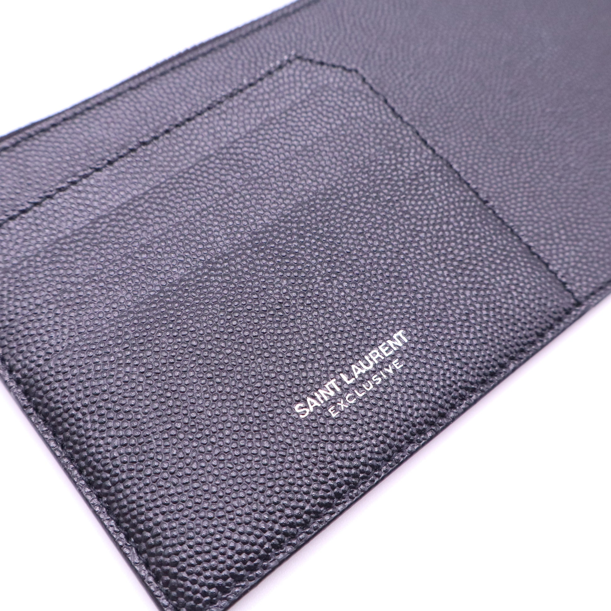 Saint Laurent Exclusive Grained Leather Fragment Zipped Card Case W21378