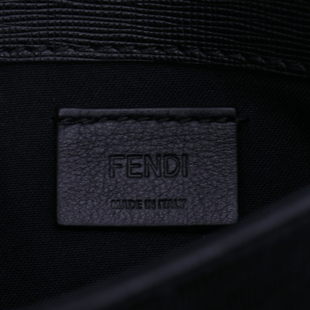 Fendi Black Saffiano Studded Leather Karlito Wallet On Chain Bag Twins LDJ3968