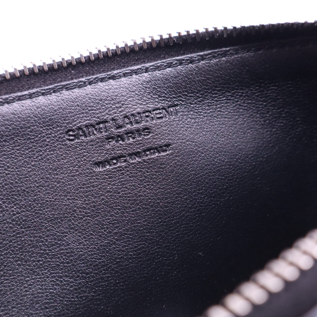 Saint Laurent Exclusive Grained Leather Fragment Zipped Card Case W21378