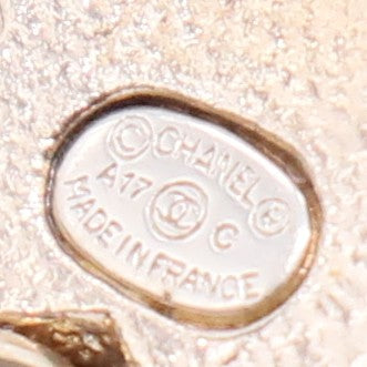 Coco Mark Star Drop Pearl Earrings Golden Metallic