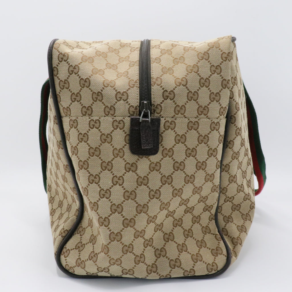Web Strap Carry On Duffle Bag GG Canvas Large