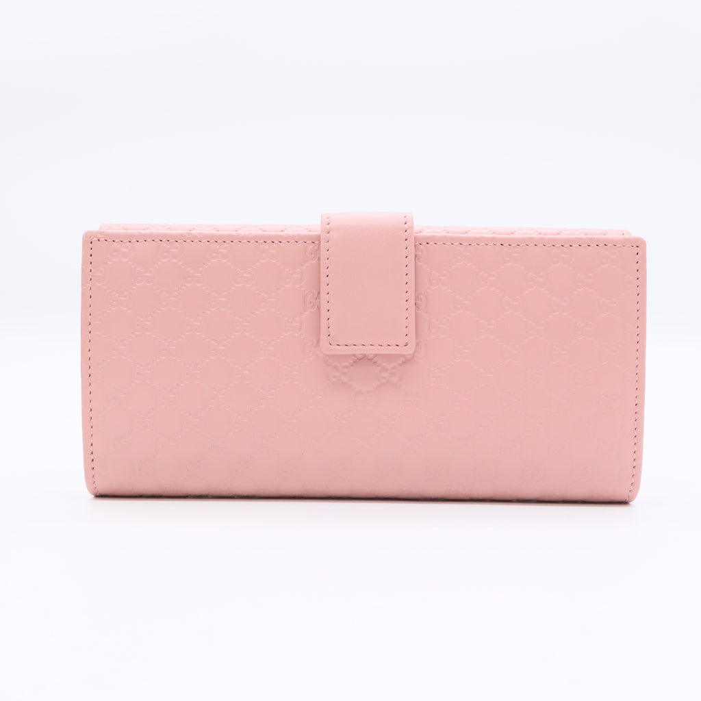 Pink Micro-Guccissima Leather Long Flap Wallet W20656