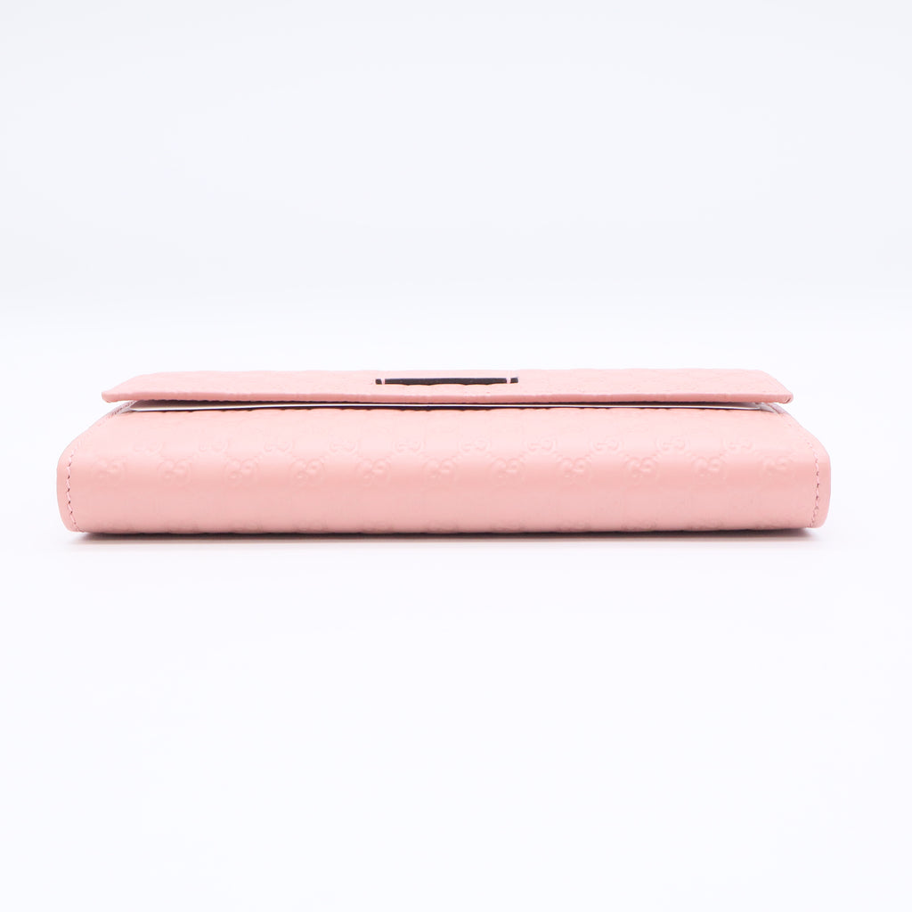 Pink Micro-Guccissima Leather Long Flap Wallet W20656