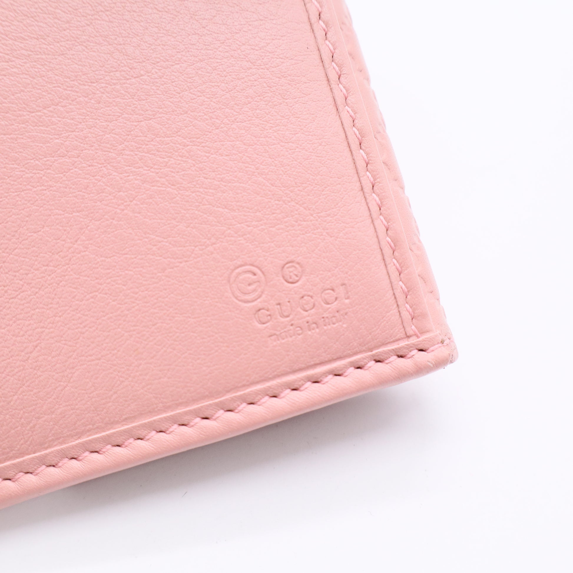 Pink Micro-Guccissima Leather Long Flap Wallet W20656