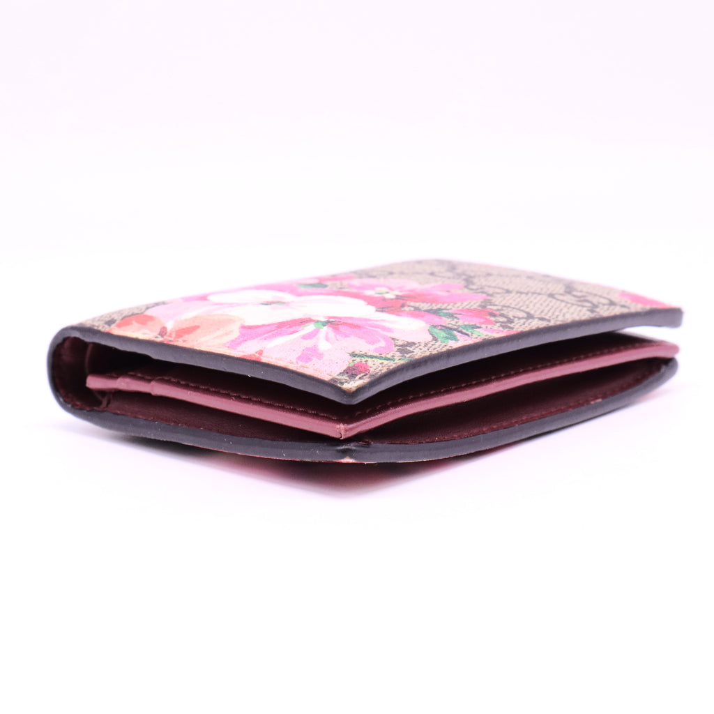 GG Supreme Monogram Blooms Card Case Wallet