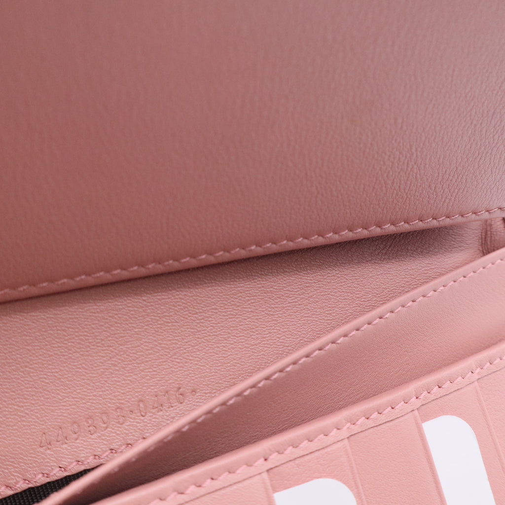 Pink Micro-Guccissima Leather Long Flap Wallet W20656