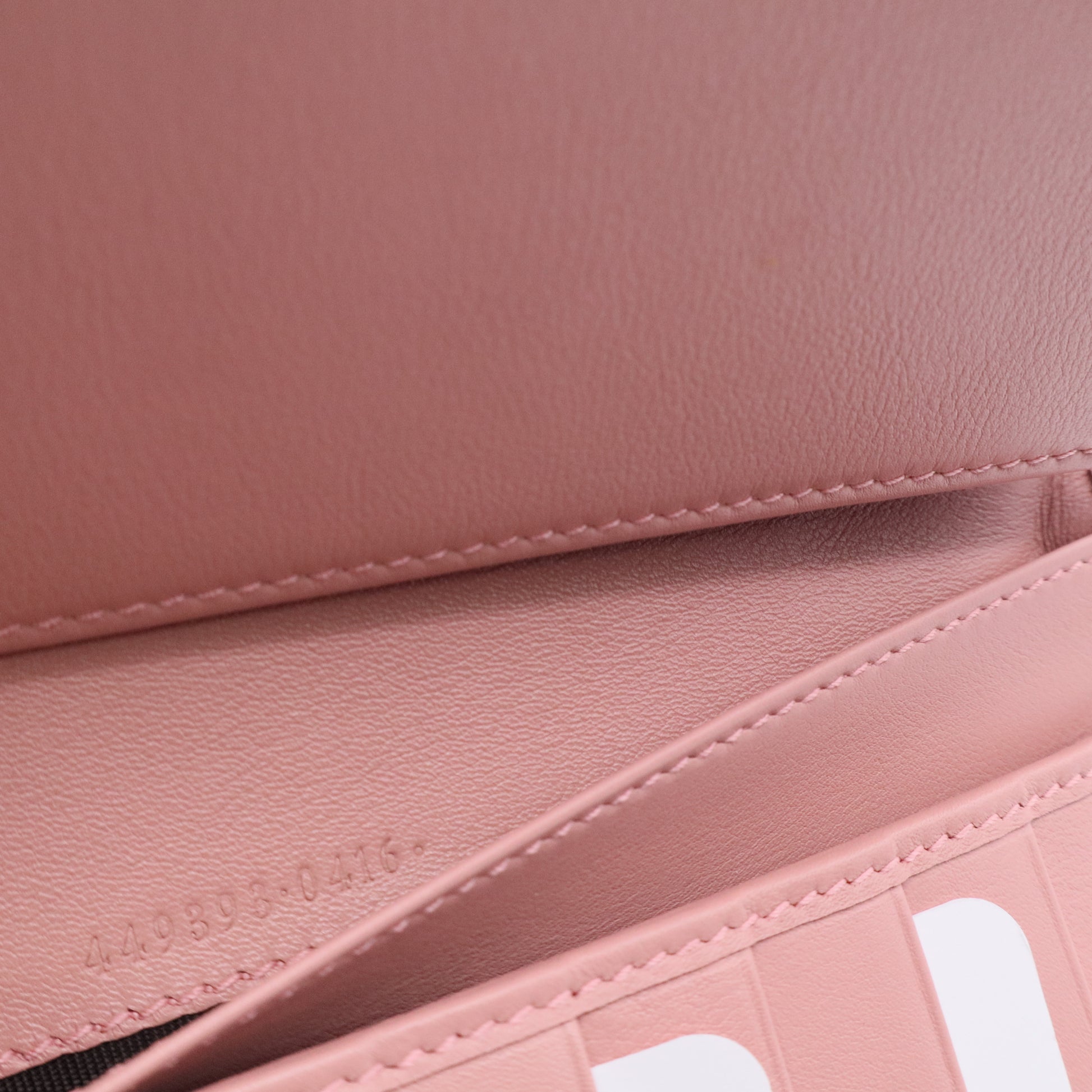 Pink Micro-Guccissima Leather Long Flap Wallet W20656