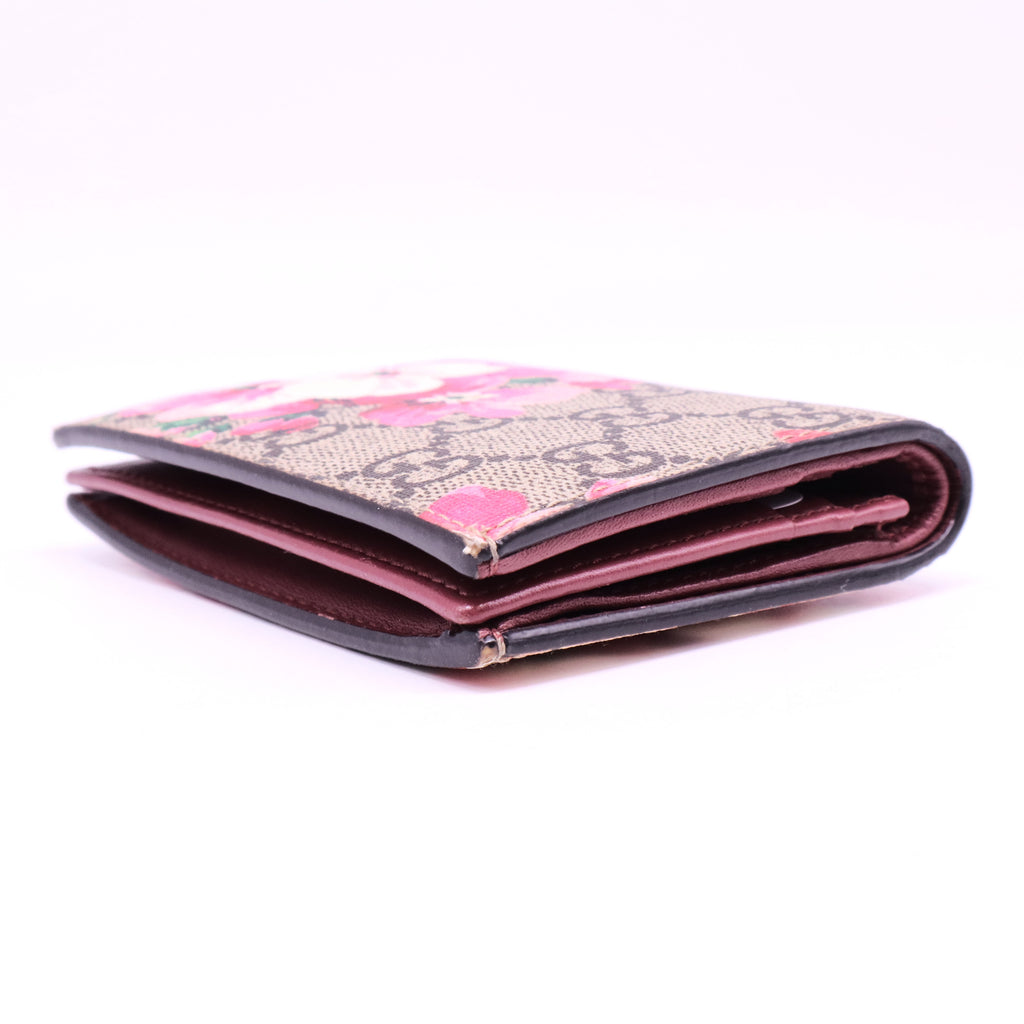 GG Supreme Monogram Blooms Card Case Wallet
