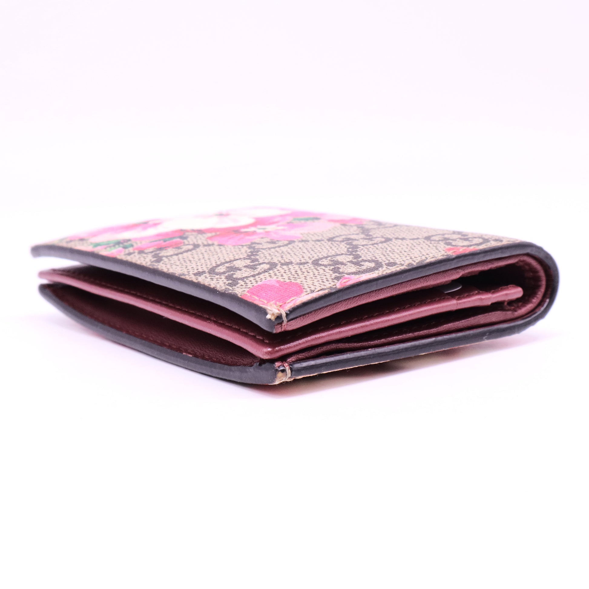 GG Supreme Monogram Blooms Card Case Wallet