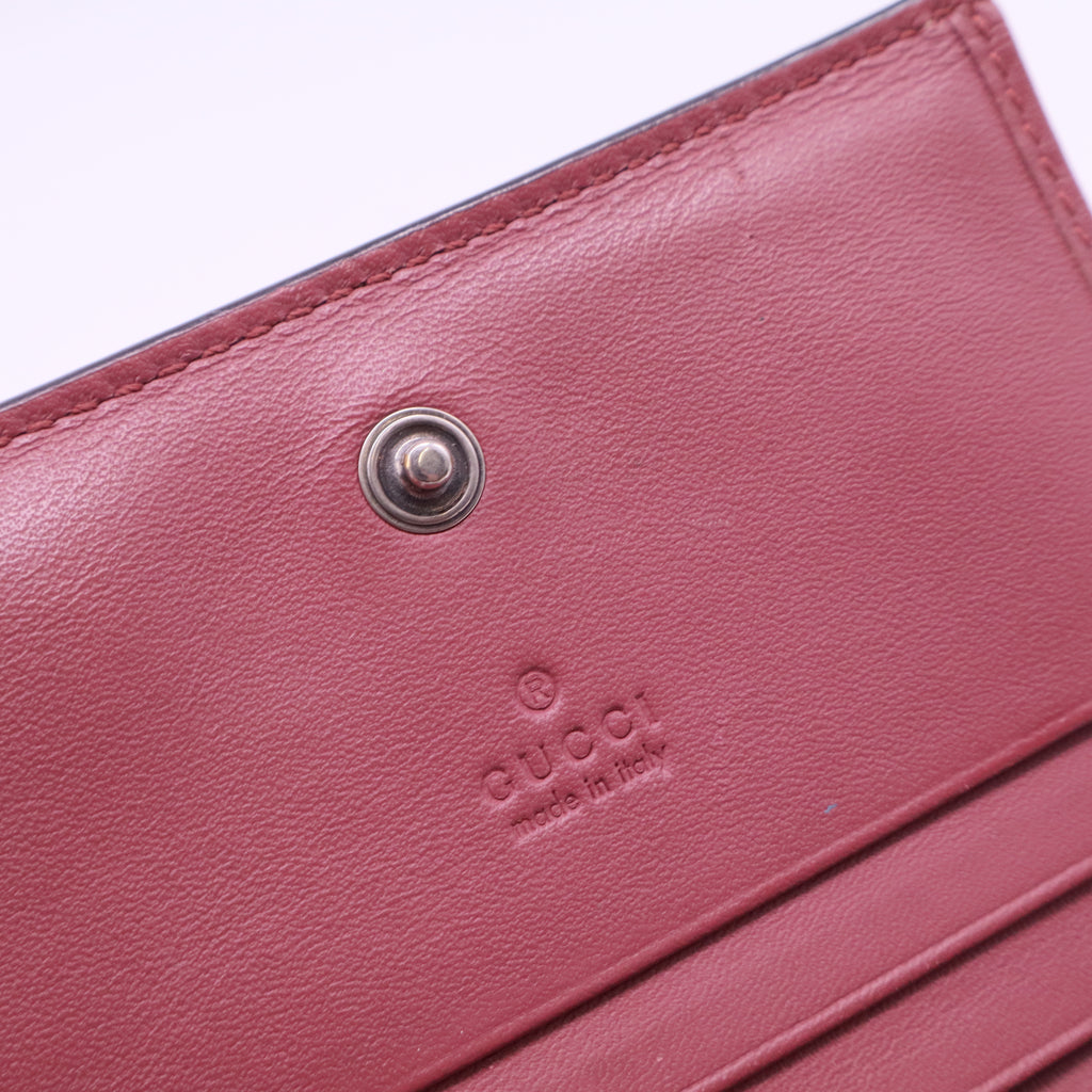 GG Supreme Monogram Blooms Card Case Wallet