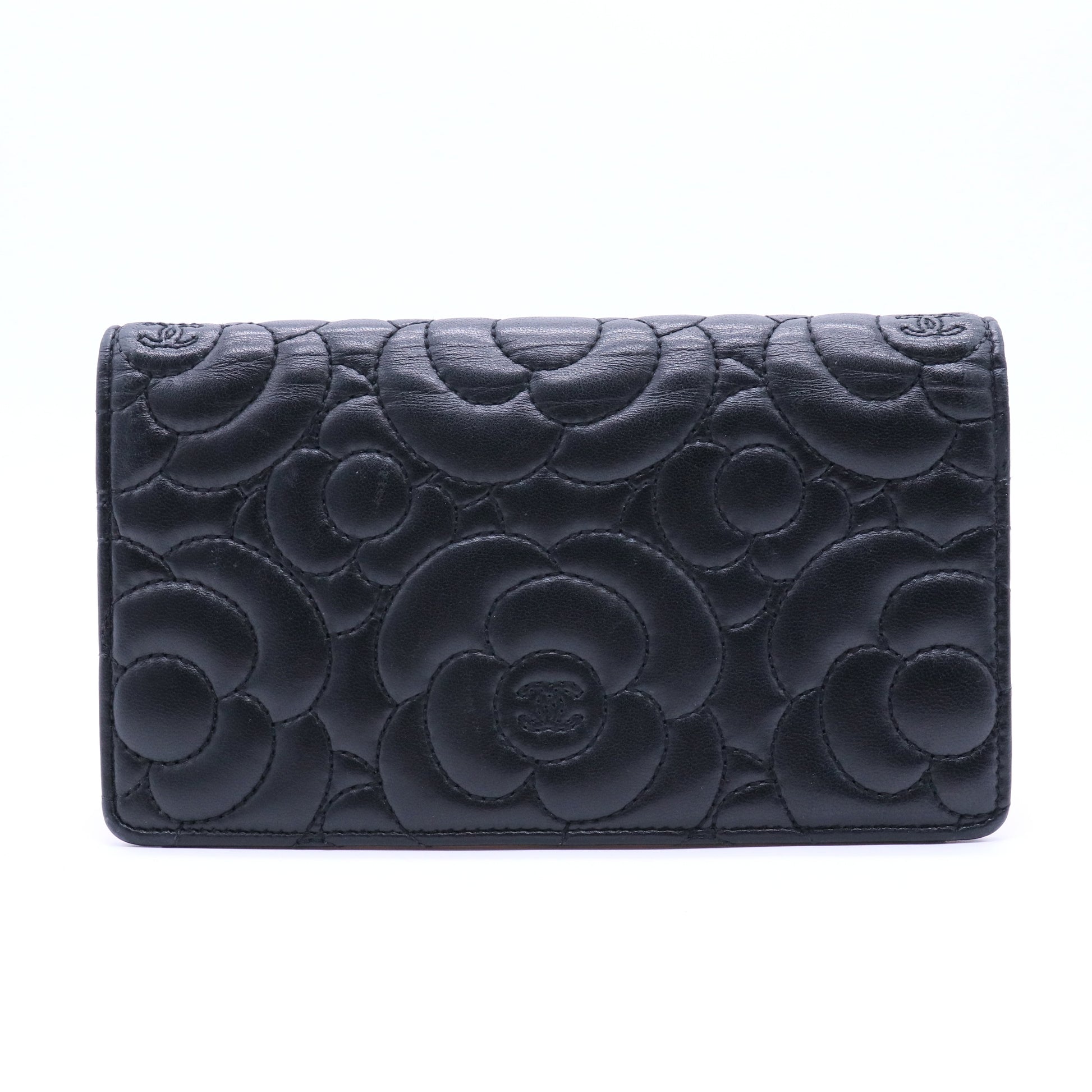 Camellia Embossed Long Wallet