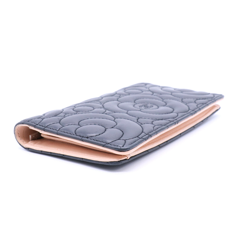 Camellia Embossed Long Wallet