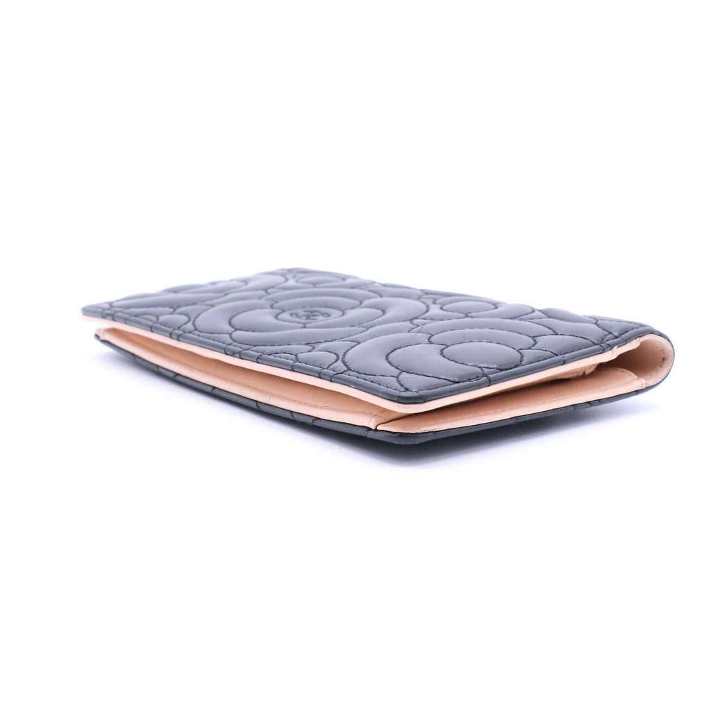 Camellia Embossed Long Wallet