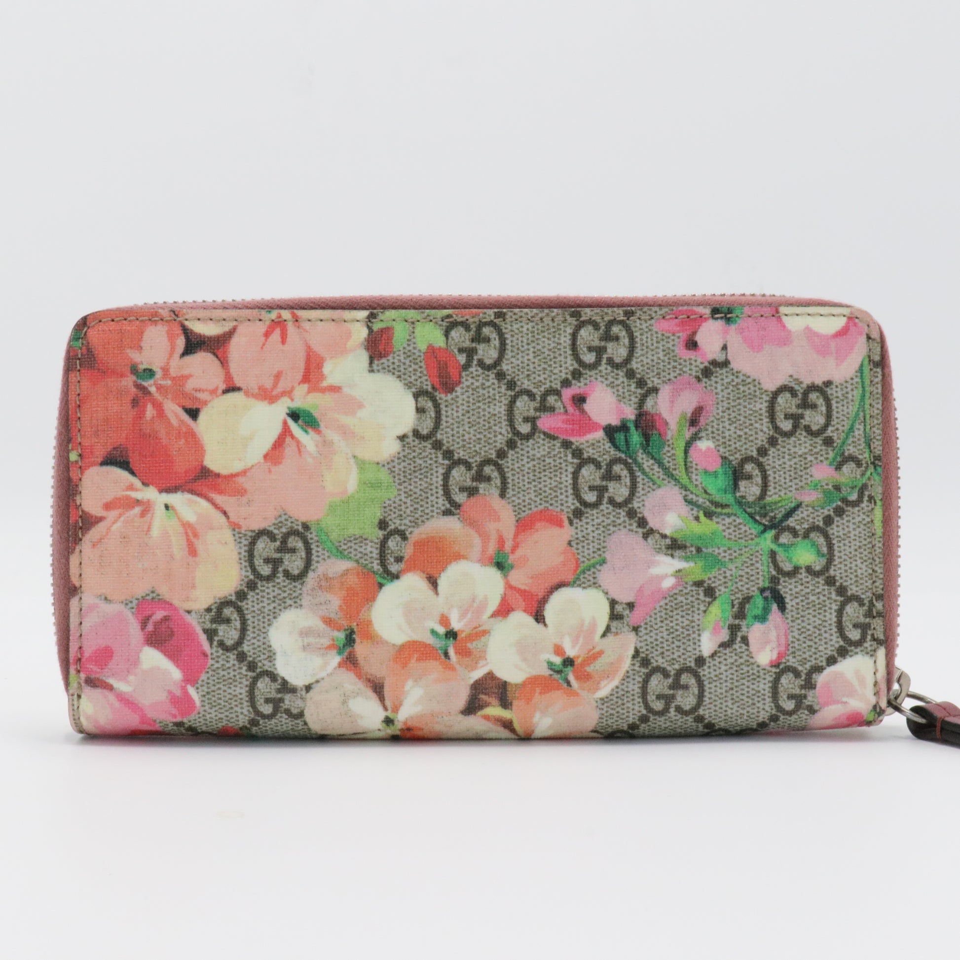 Zip Around Wallet Blooms Print GG Coated Canvas