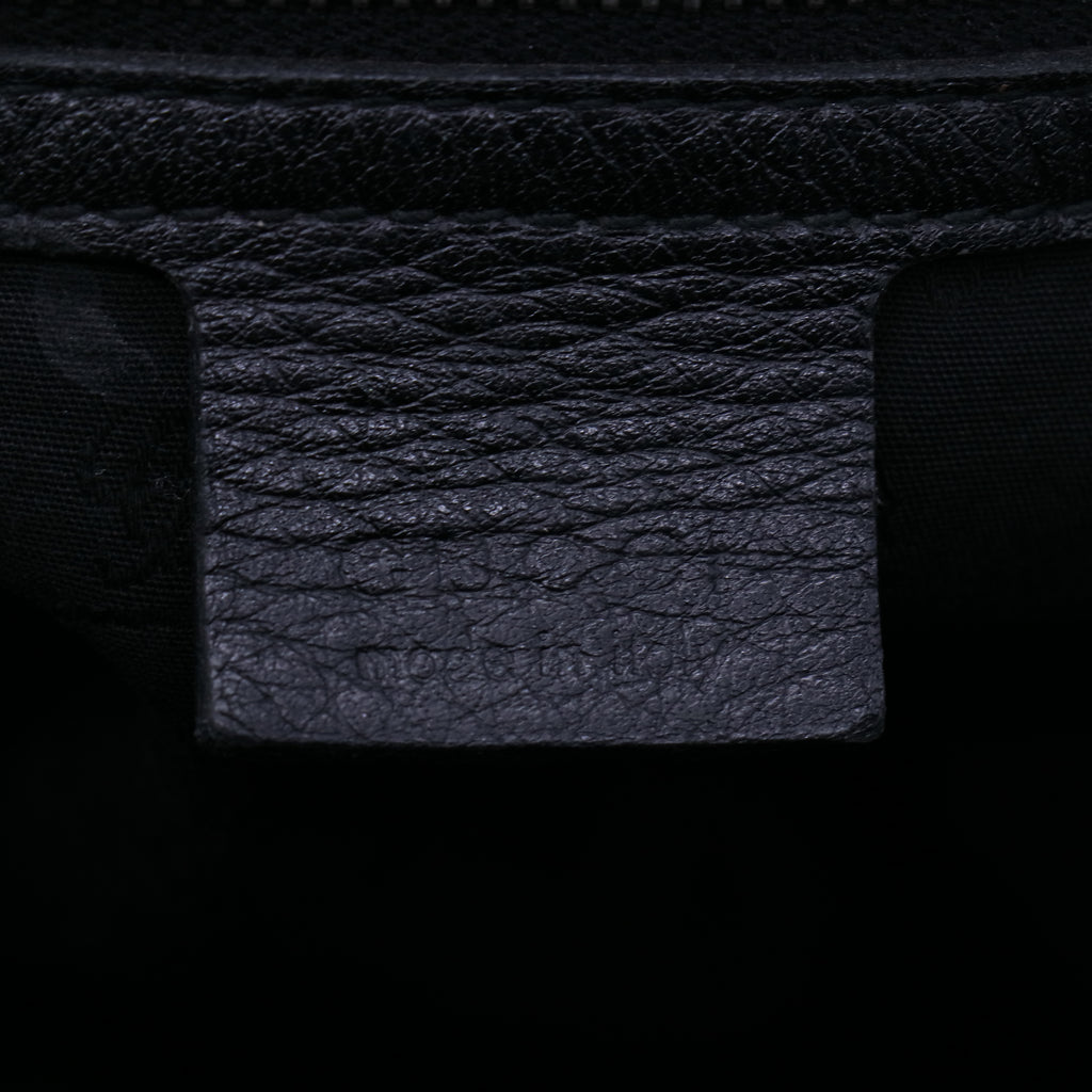 Gucci Black Leather Croisette Bamboo Evening Bag twins LDJ3946