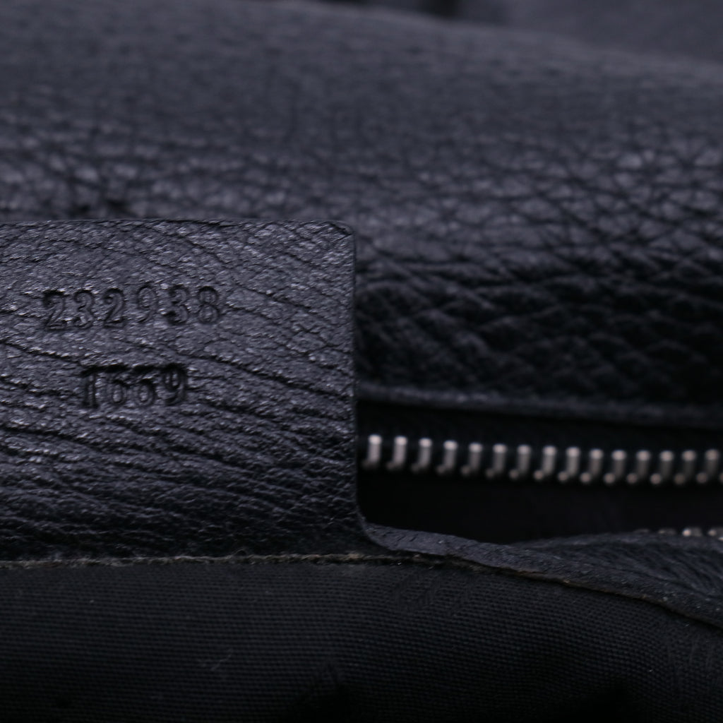 Gucci Black Leather Croisette Bamboo Evening Bag twins LDJ3946
