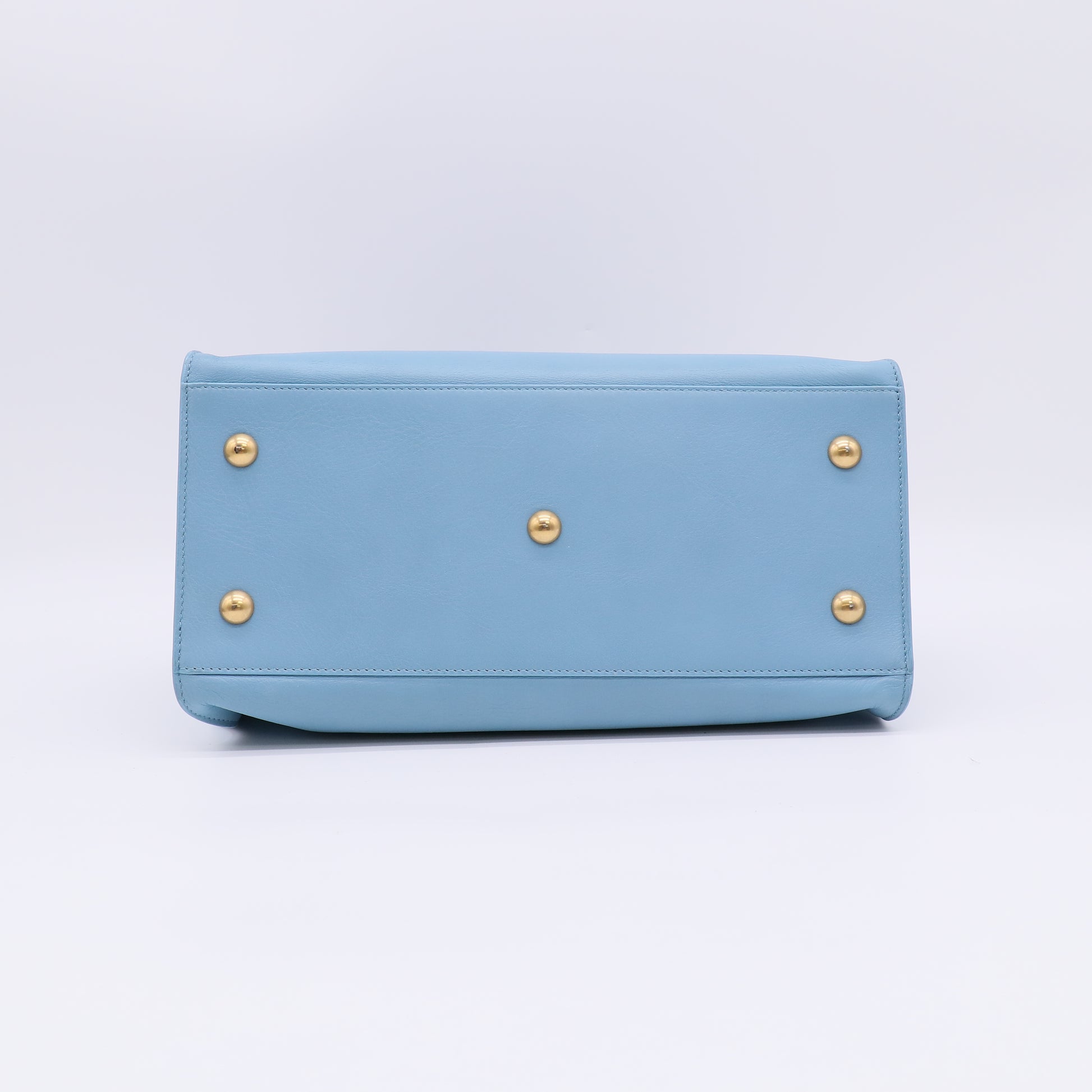 "Yves Saint Laurent Light Blue Calfskin Leather Small Cabas ChYc Bag twins B22647