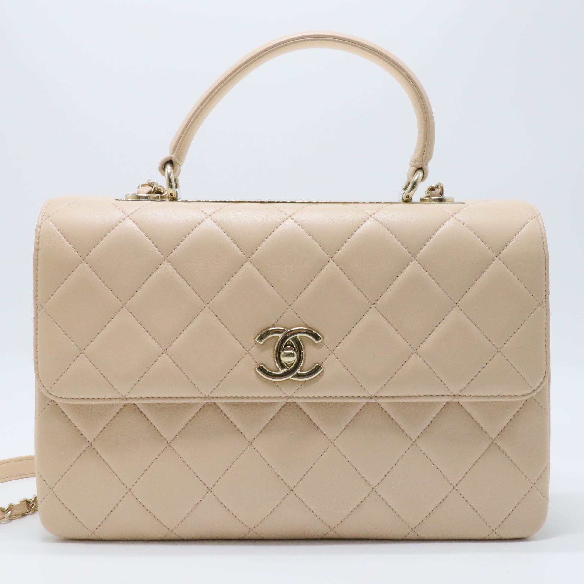 Lambskin Quilted Medium Trendy CC Flap Dual Handle Bag