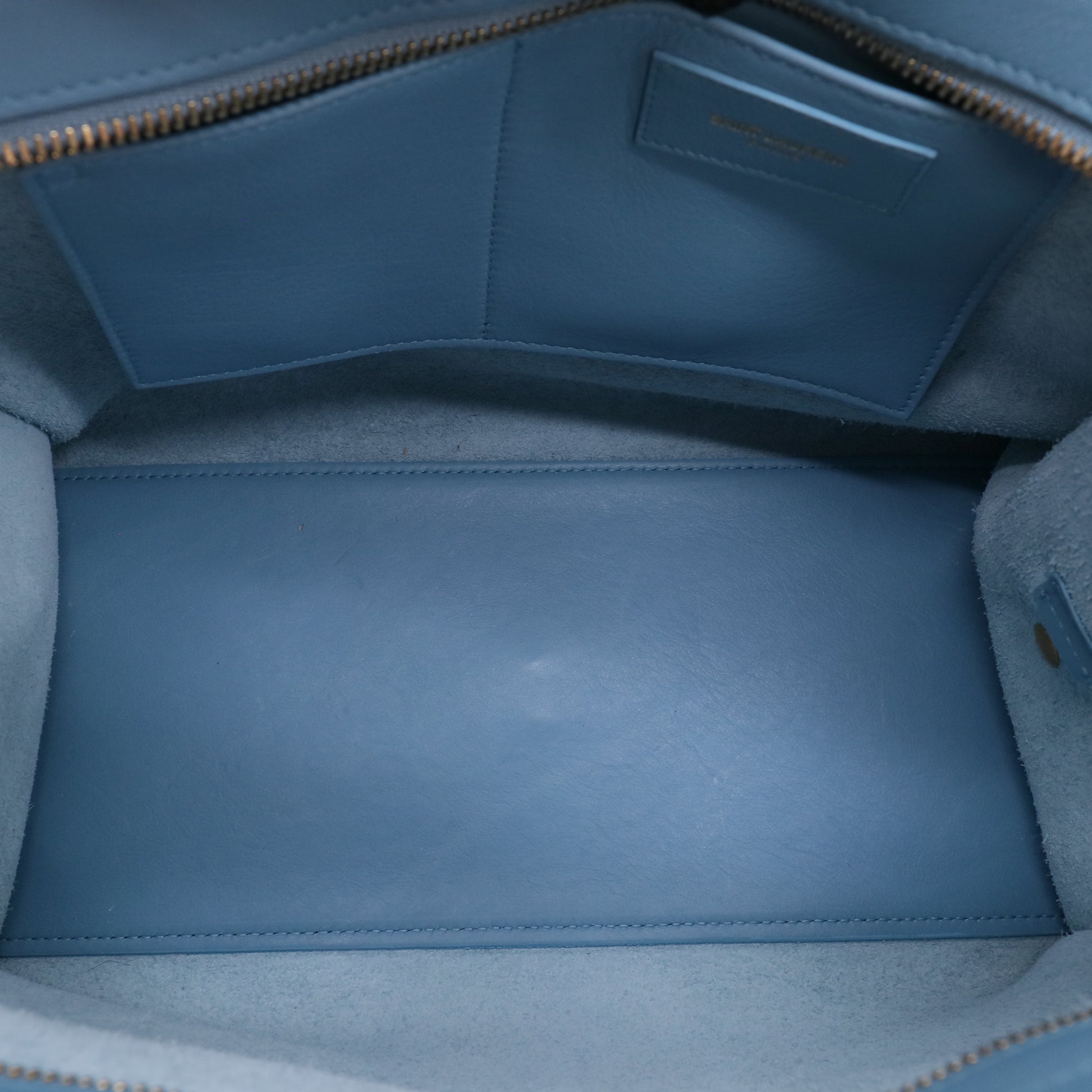 "Yves Saint Laurent Light Blue Calfskin Leather Small Cabas ChYc Bag twins B22647