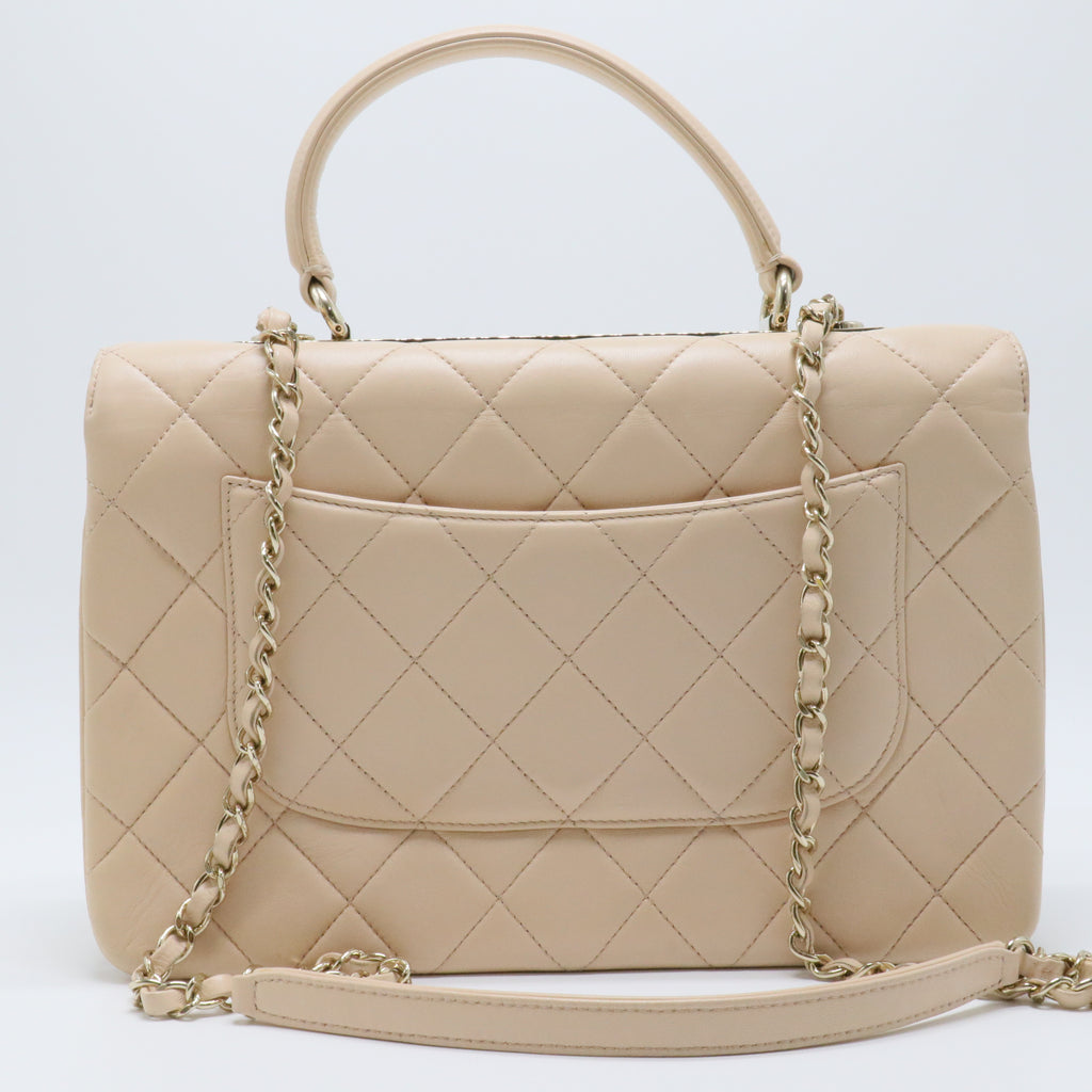 Lambskin Quilted Medium Trendy CC Flap Dual Handle Bag