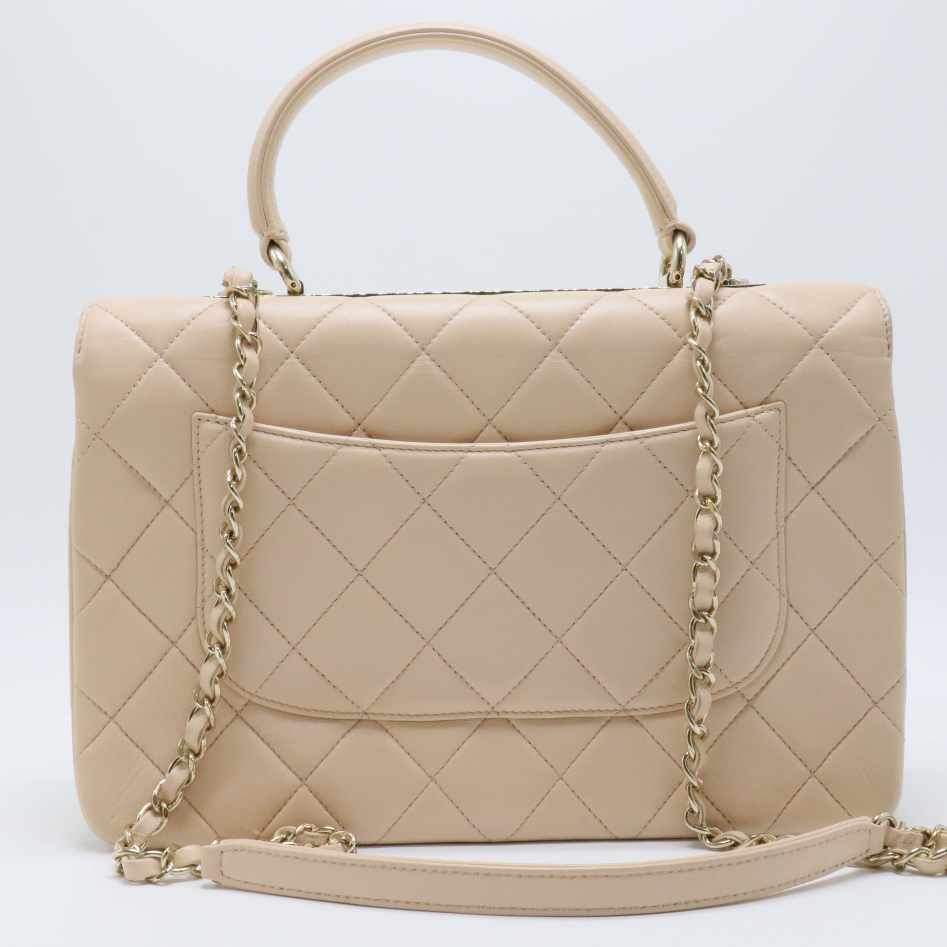 Lambskin Quilted Medium Trendy CC Flap Dual Handle Bag