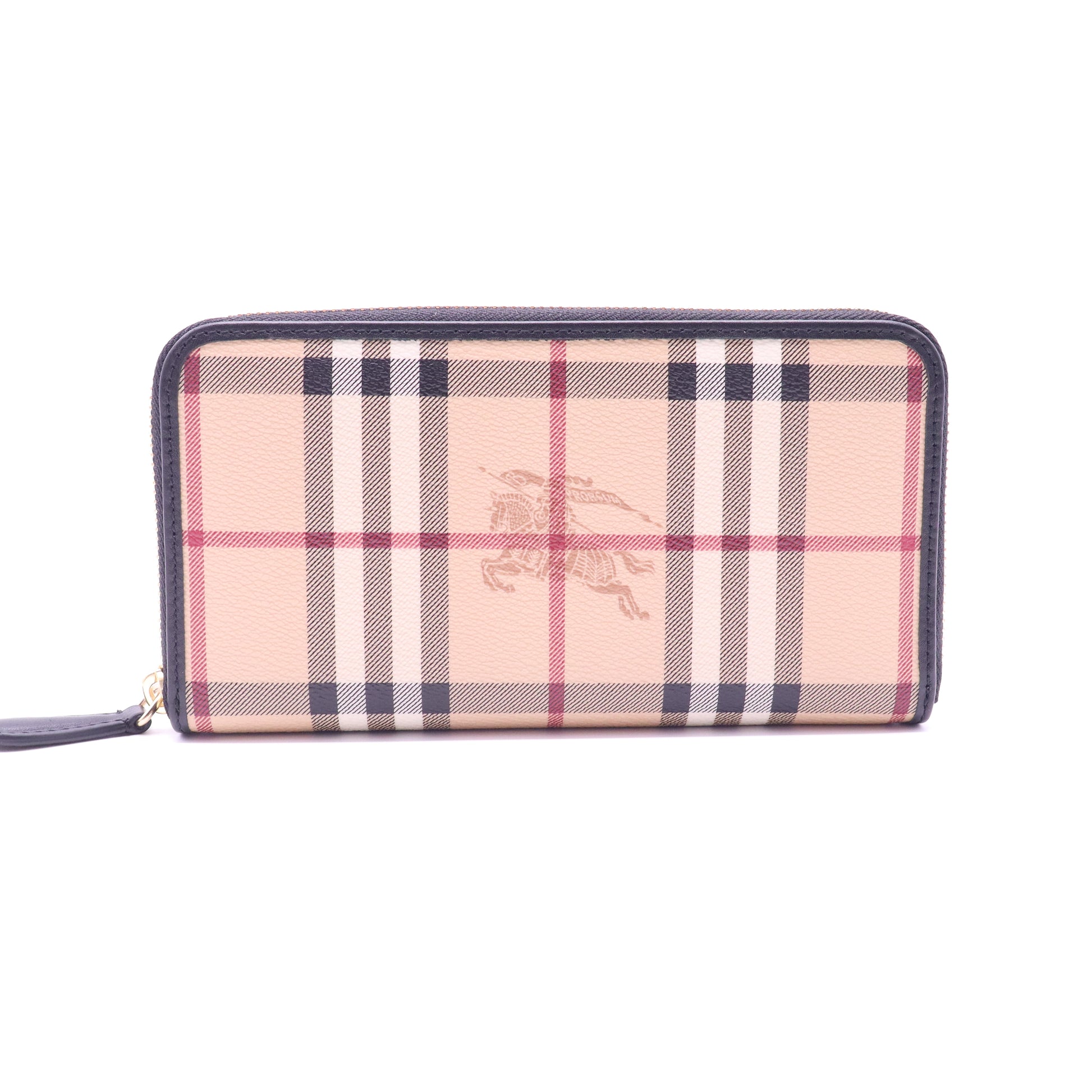 Burberry Haymarket Check Zip Around Wallet W21362