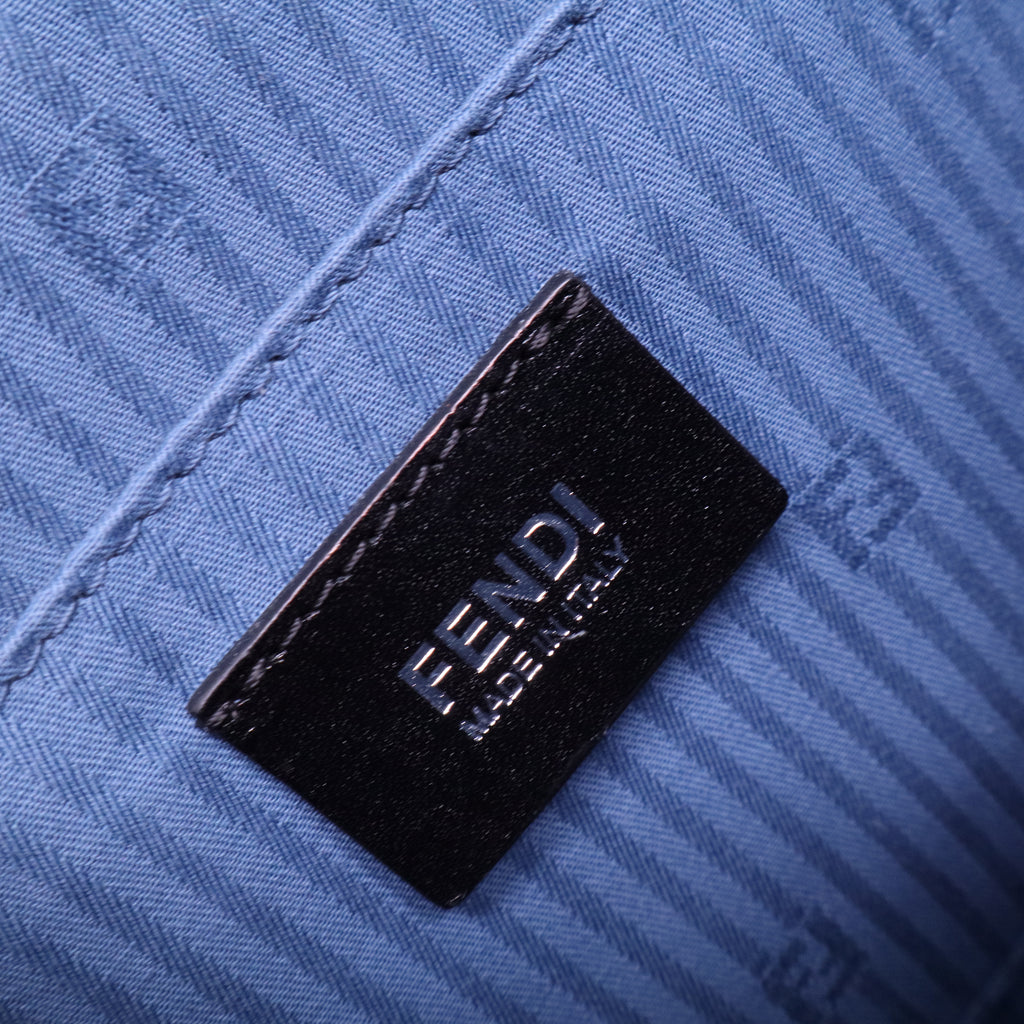 Cobalt/Milk Saffiano Leather Demi Jour Shoulder Bag