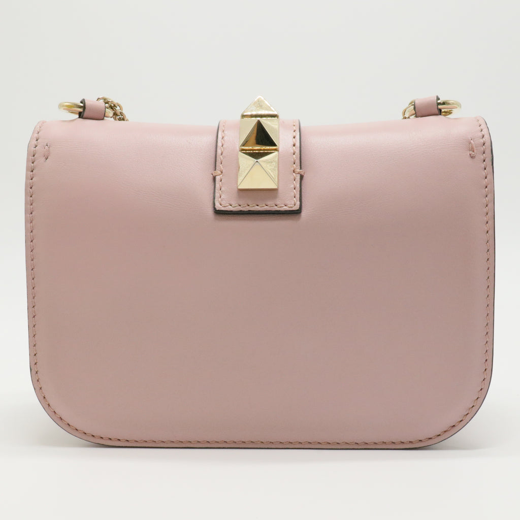 Vitello Medium Glam Lock Rockstud Flap Water Rose